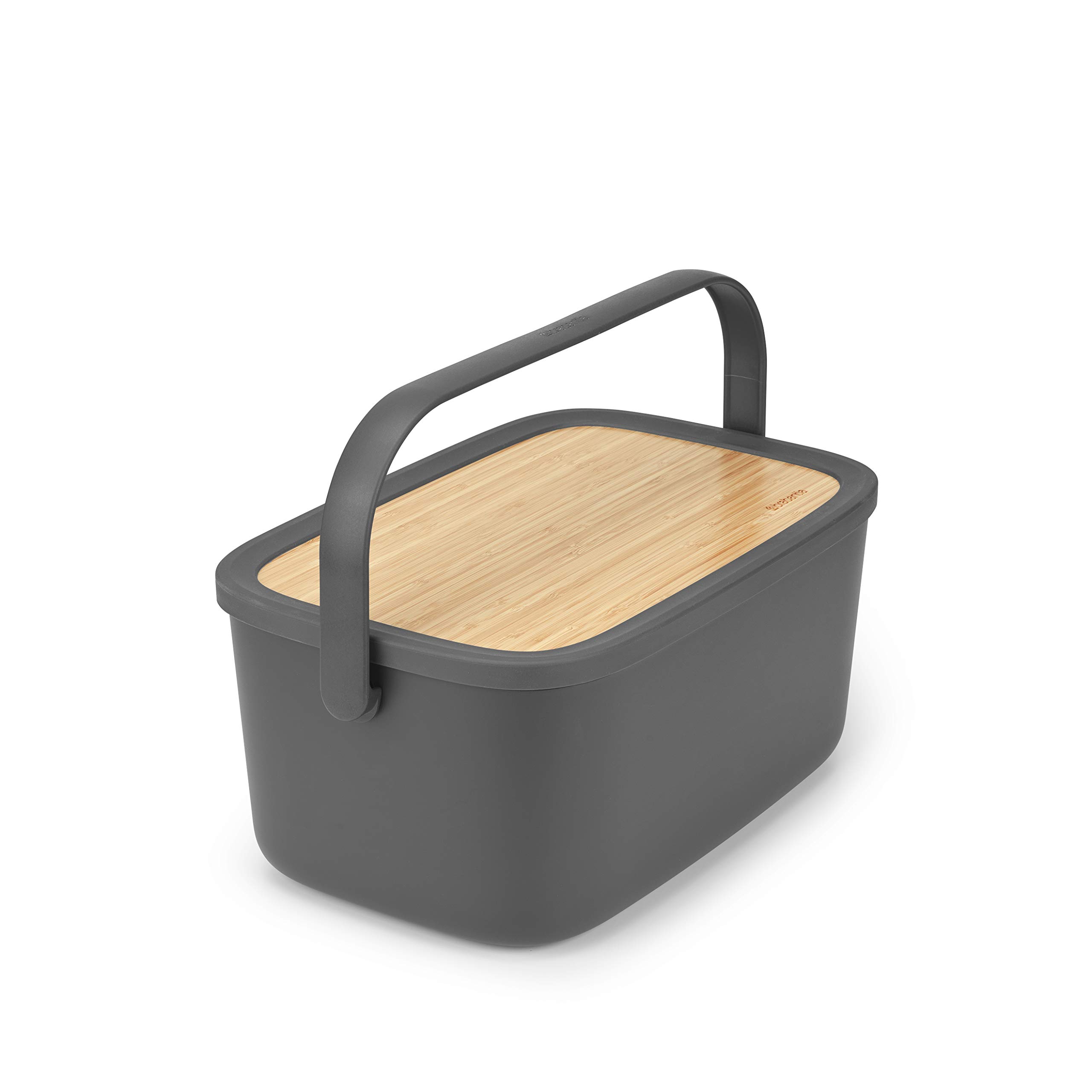 brabantia-nic-portapane-in-plastica-dark-grey-con-coperchio-in-bamb-e-maniglia image 2