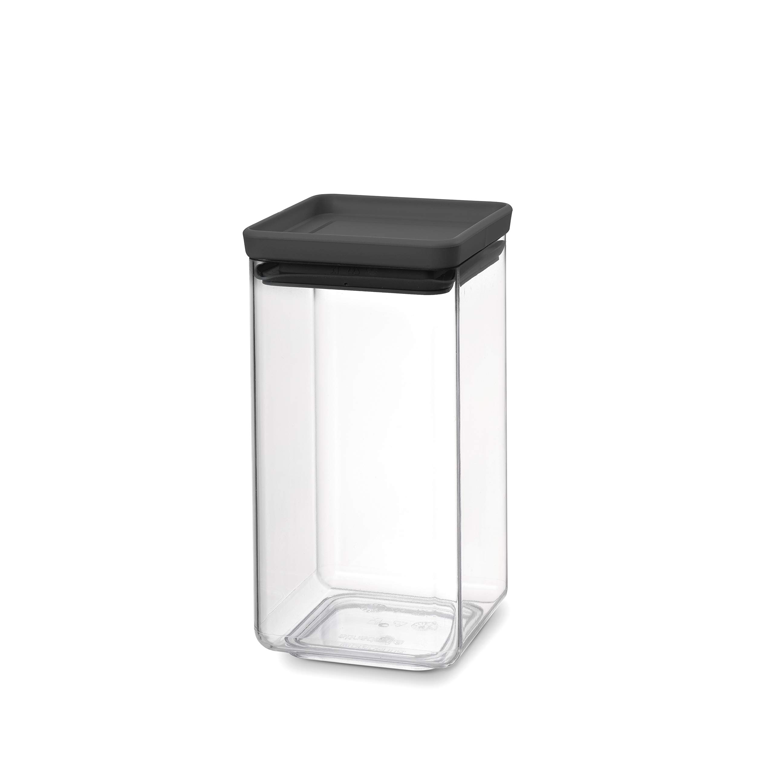 brabantia-tasty-square-canister-barattolo-quadrato-1-6-l-dark-grey-impilabile-sa image 1