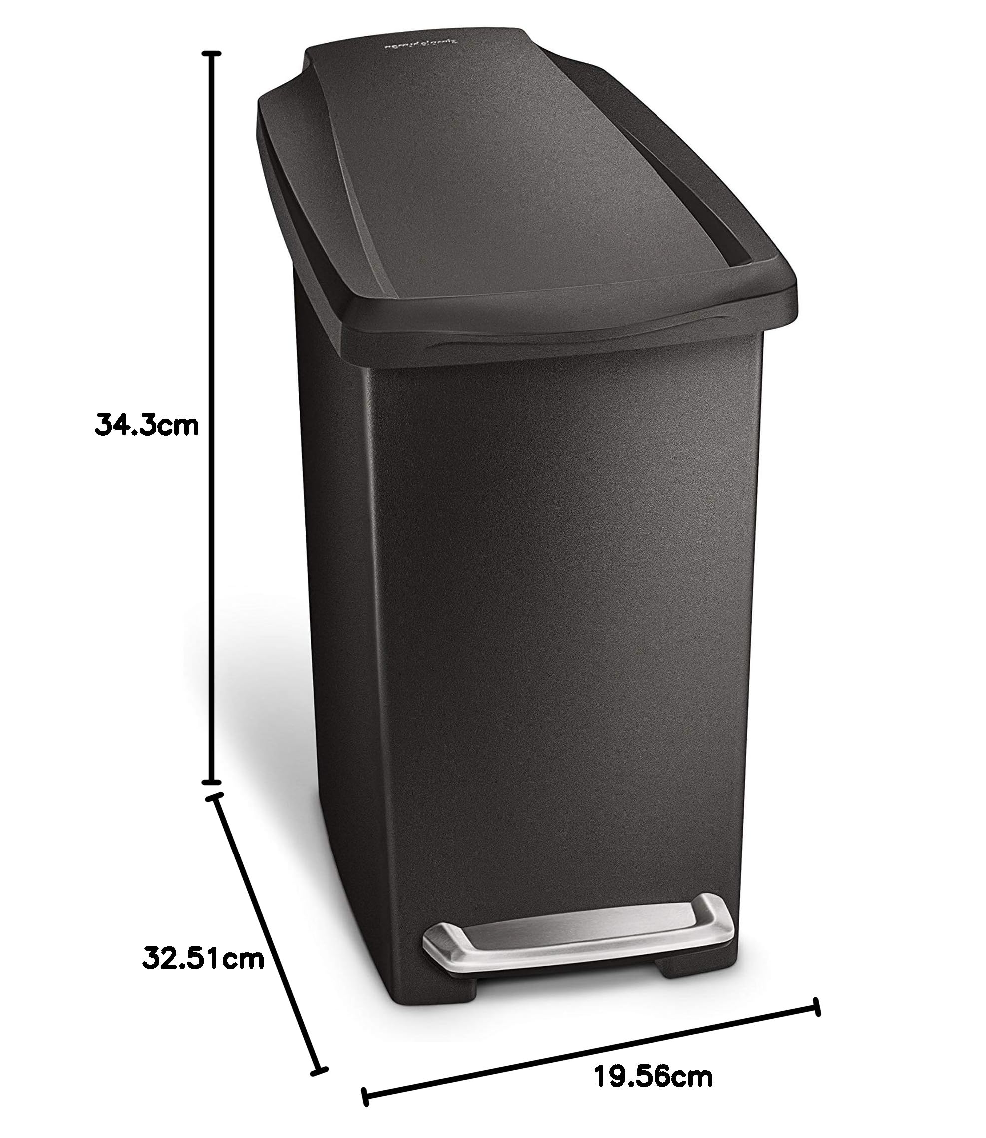simplehuman-cw1329-cestino-pattumiera-sottile-con-pedale-10-l-plastica-nera-per- image 4