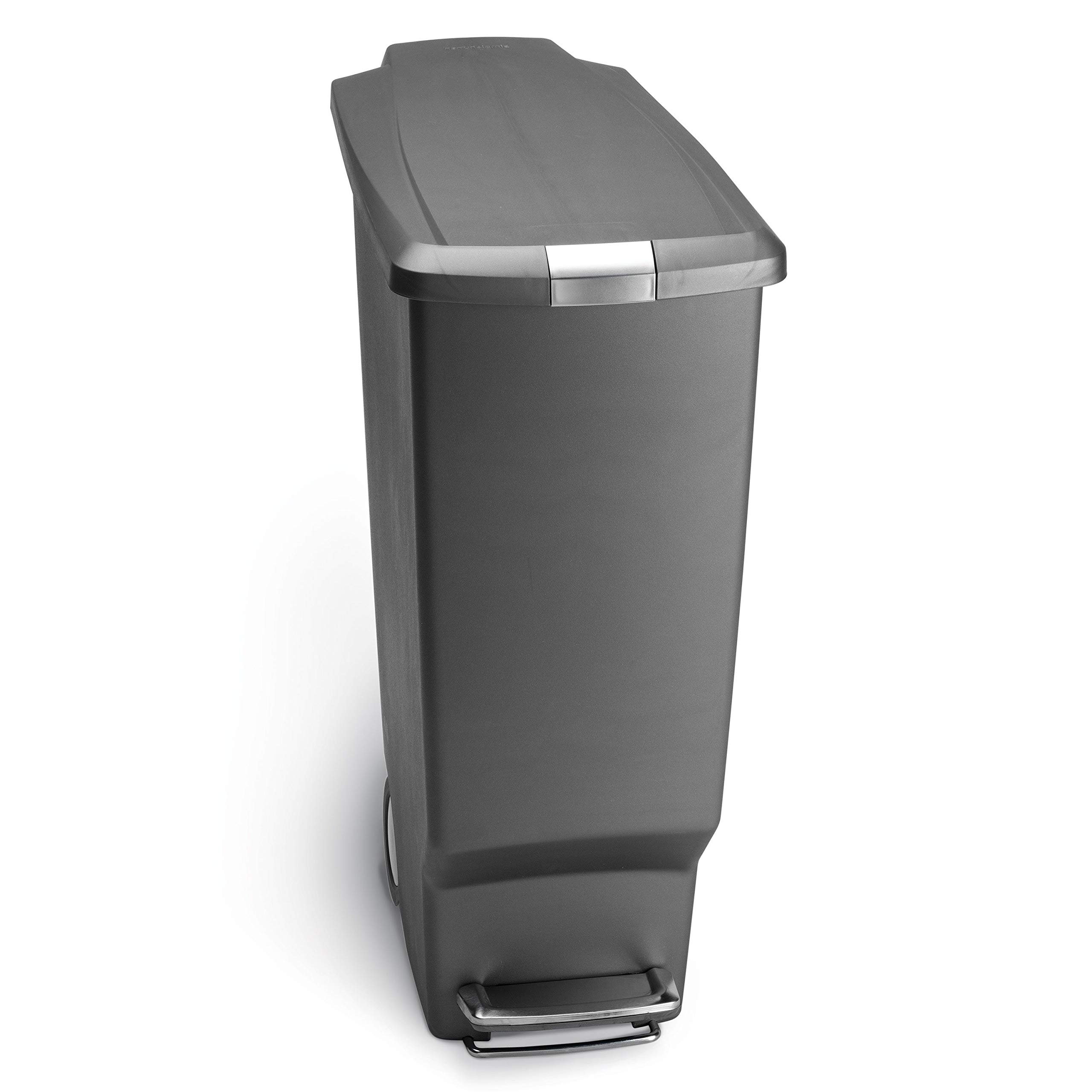 simplehuman-cw1390-cestino-sottile-a-pedale-da-cucina-40-l-plastica-nera-bordo-p image 8