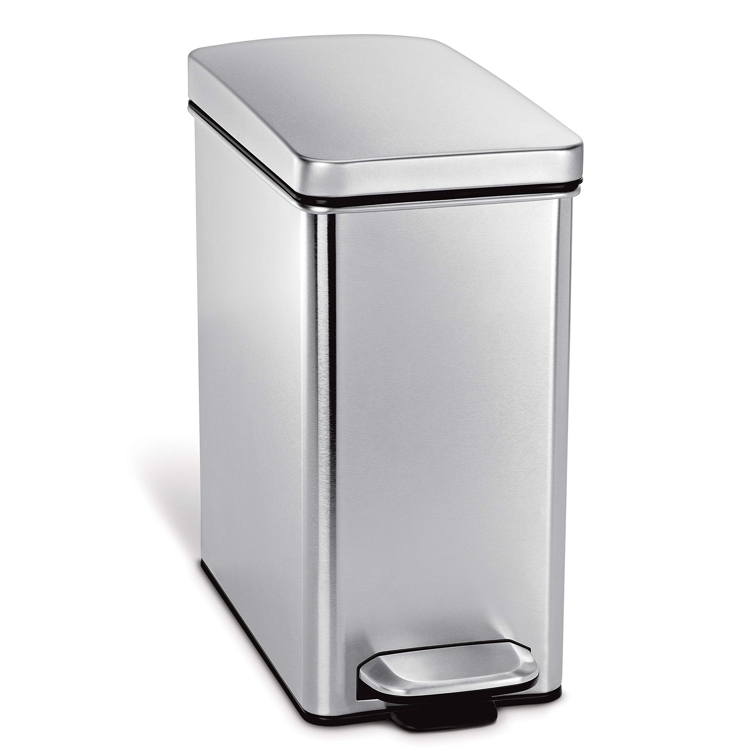 simplehuman-cw1898cb-cestino-a-profilo-con-pedale-da-bagno-10-l-acciaio-inox-spa image 1