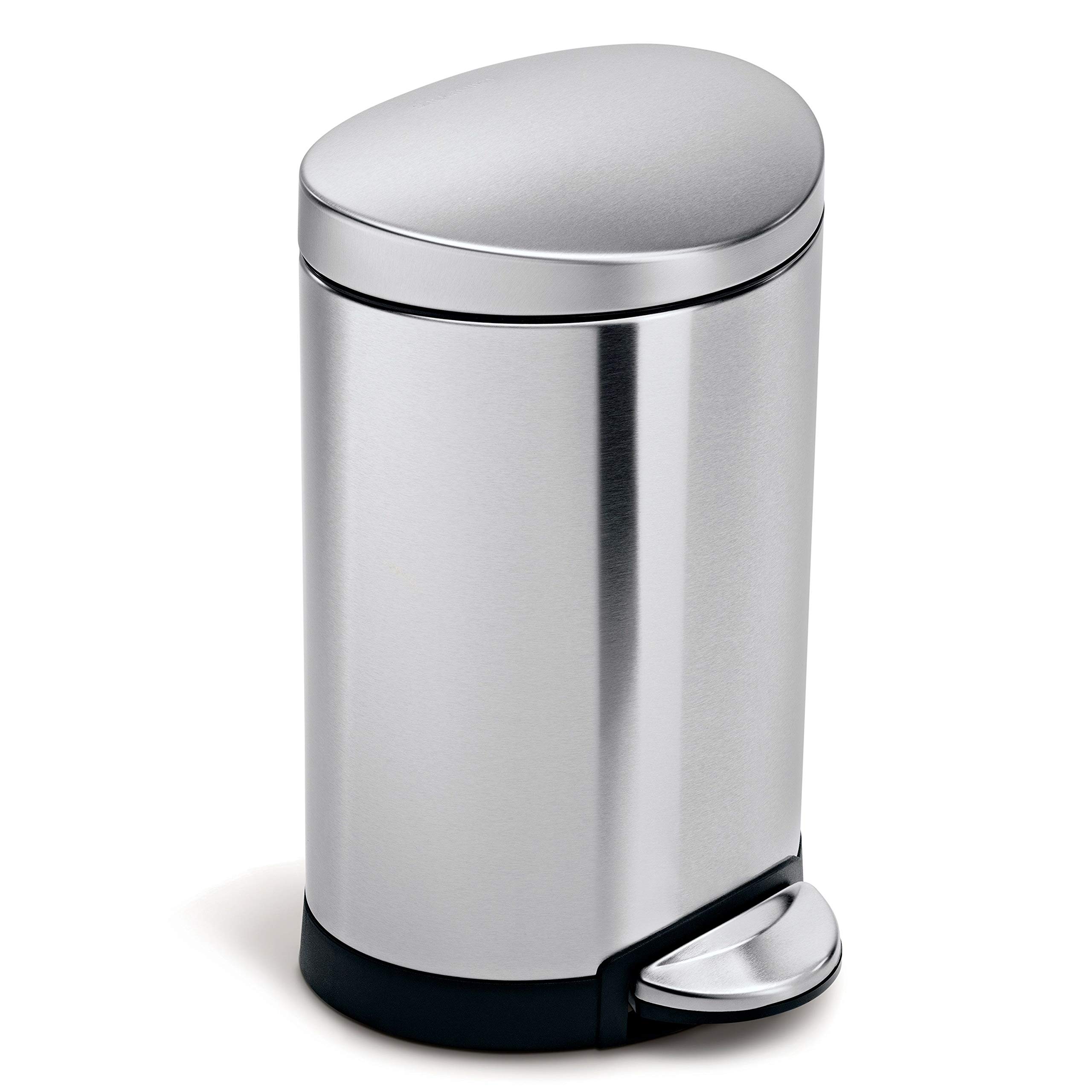 simplehuman-cw1834cb-cestino-a-pedale-semi-rotondo-6-l-pattumiera-compatta-per-b image 1