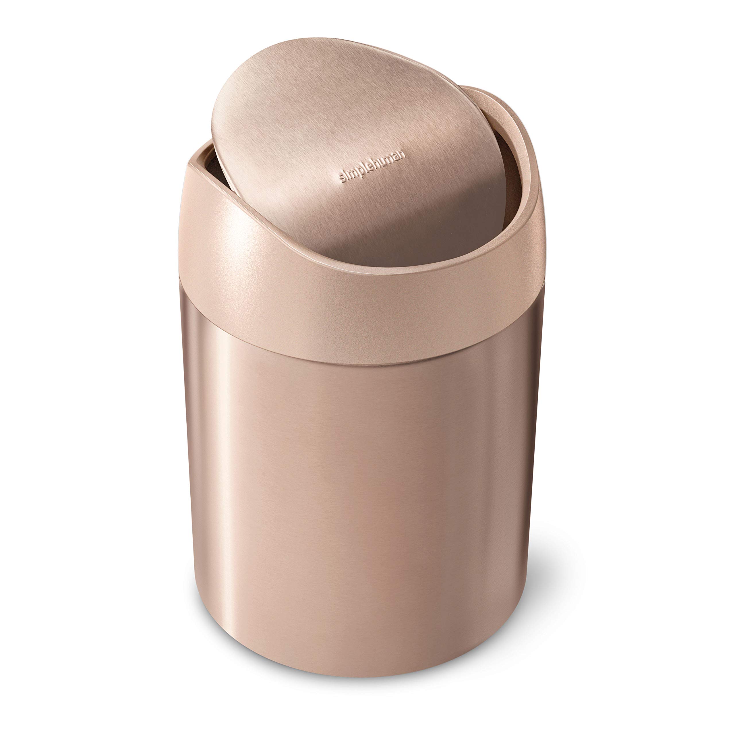 simplehuman-mini-cestino-1-5-l-in-acciaio-bianco-coperchio-oscillante-bilanciato image 5
