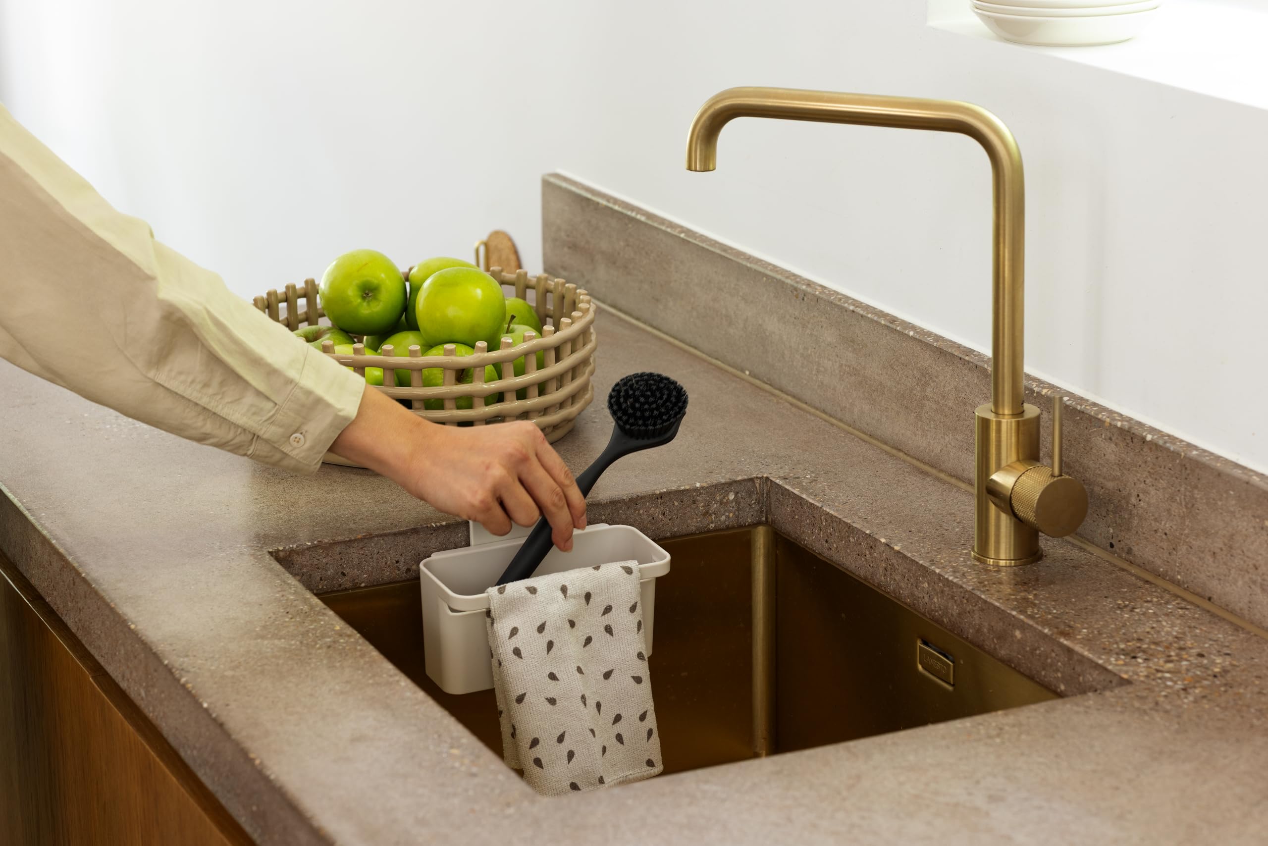 brabantia-sinkside-organizer-da-lavandino-soft-beige-con-ventose-e-supporto-anti image 6