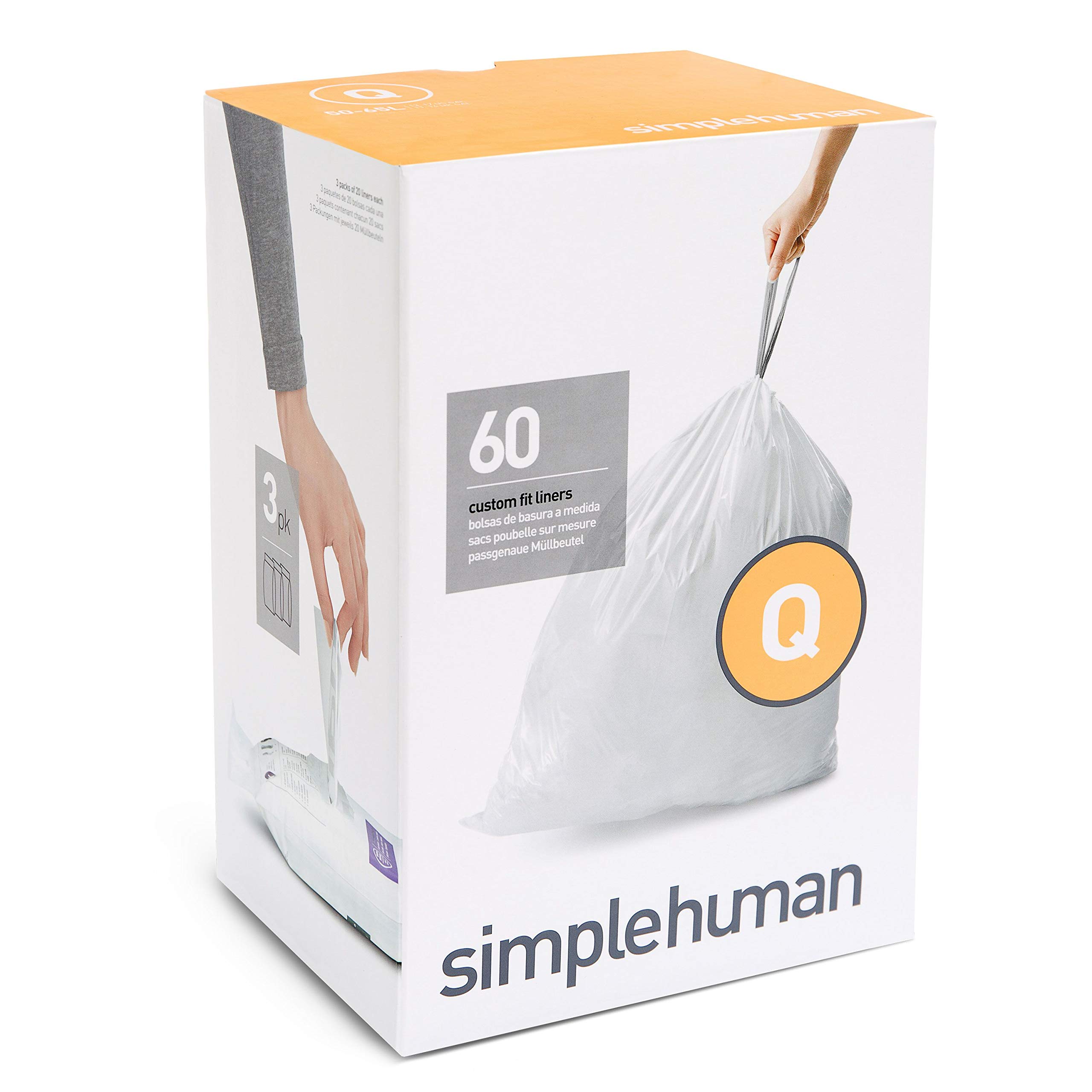 simplehuman-sacchetti-spazzatura-su-misura-codice-q-60-sacchi-da-50-65-l-per-pat image 1