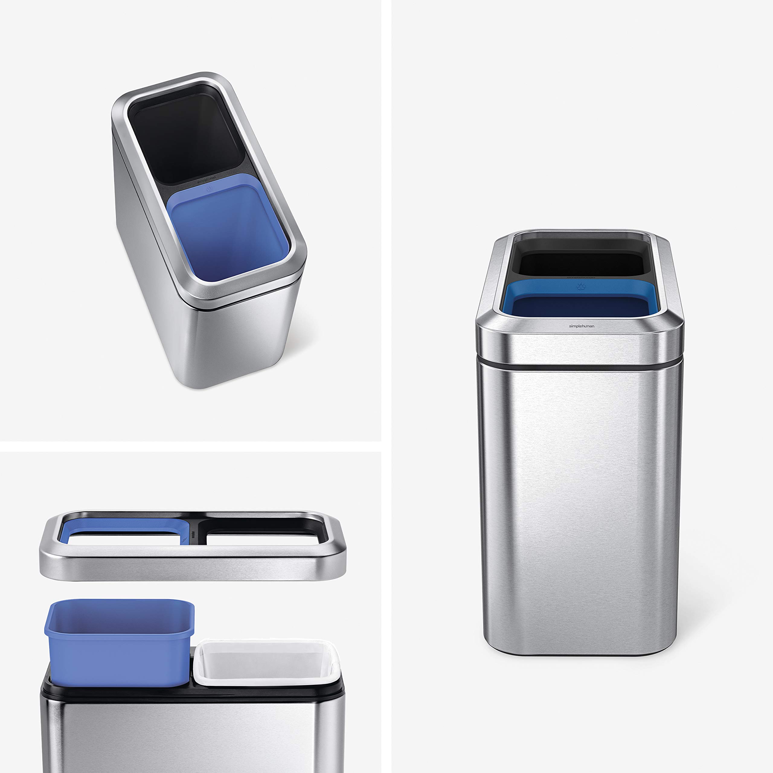 simplehuman-cw1470-cestino-raccolta-differenziata-aperto-slim-20-l-10-10-l-2-con image 2