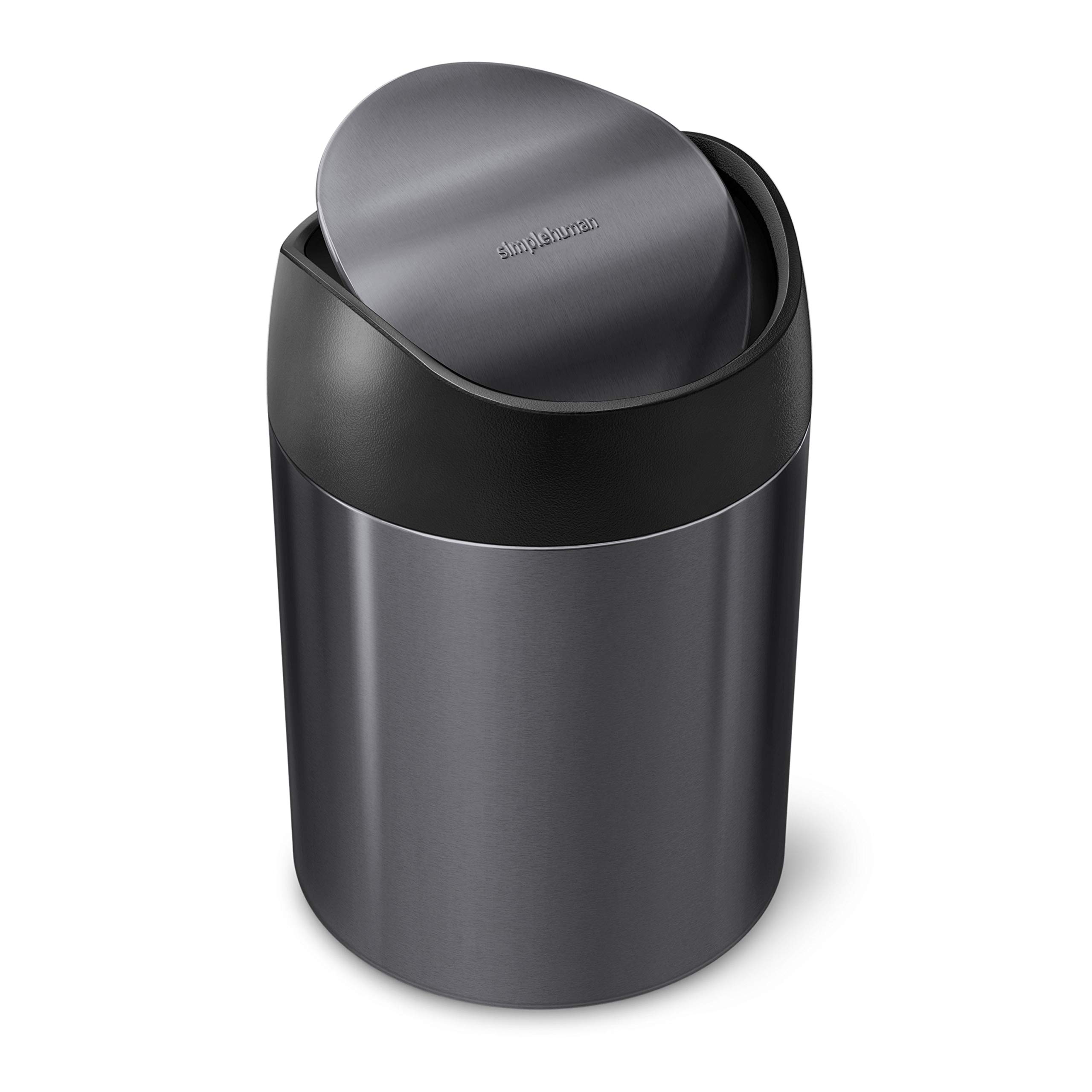 simplehuman-mini-cestino-1-5-l-in-acciaio-bianco-coperchio-oscillante-bilanciato image 8