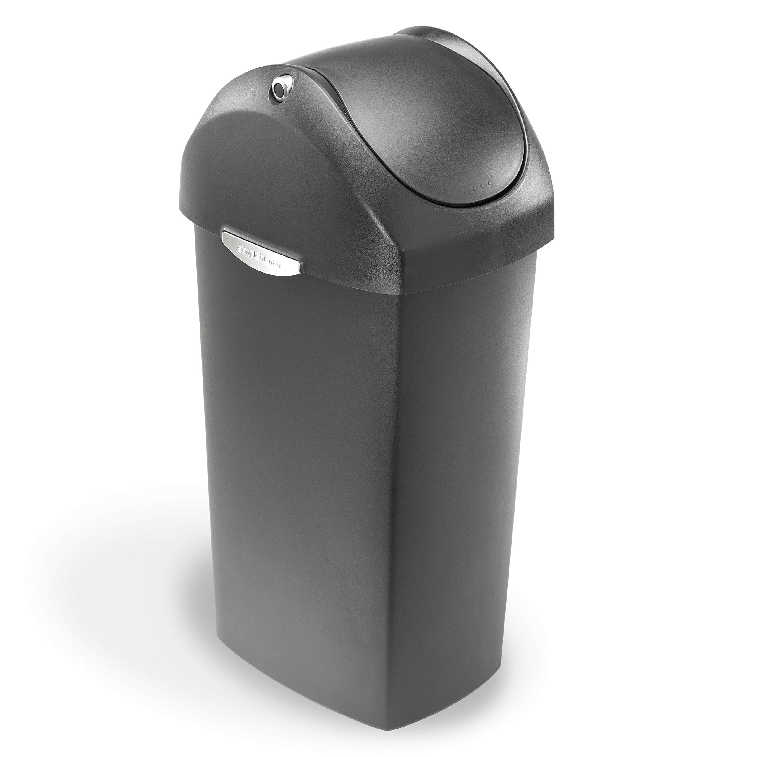 simplehuman-cestino-con-coperchio-oscillante-40-l-plastica-nera image 6