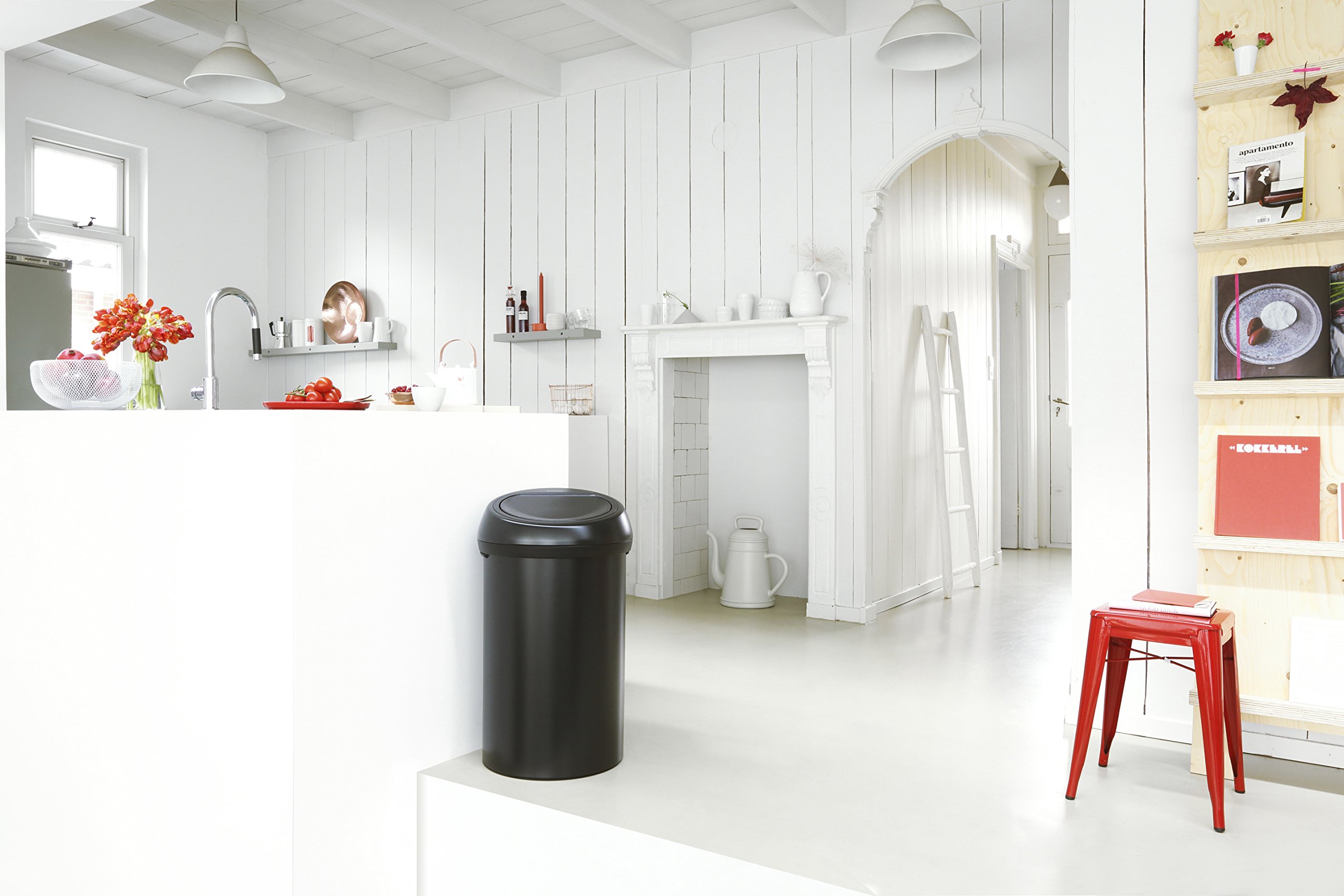 brabantia-touch-bin-pattumiera-da-cucina-60-l-acciaio-coperchio-e-corpo-nero-opa image 2