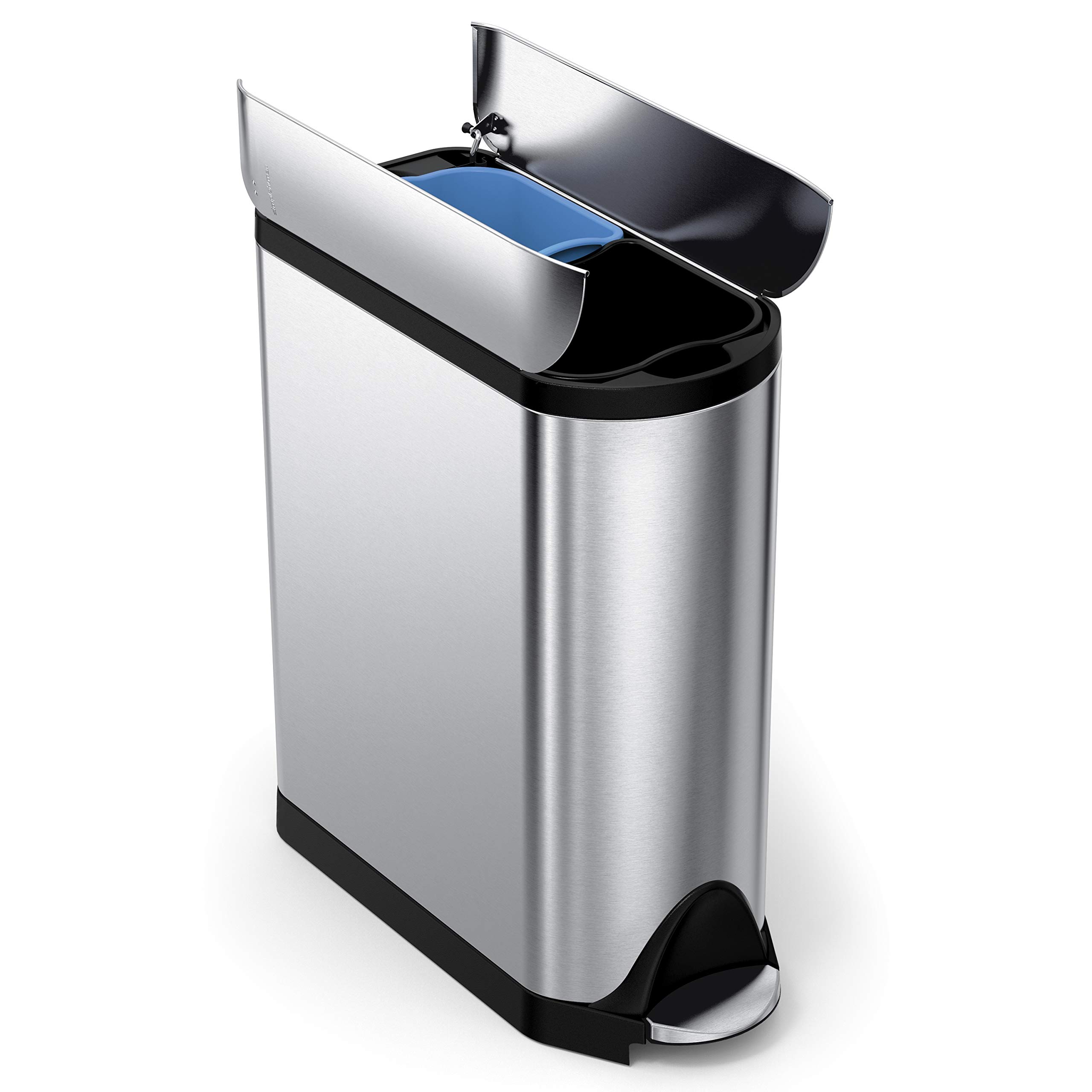 simplehuman-cw2017-cestino-a-farfalla-con-pedale-40l-20-20-raccolta-differenziat image 1