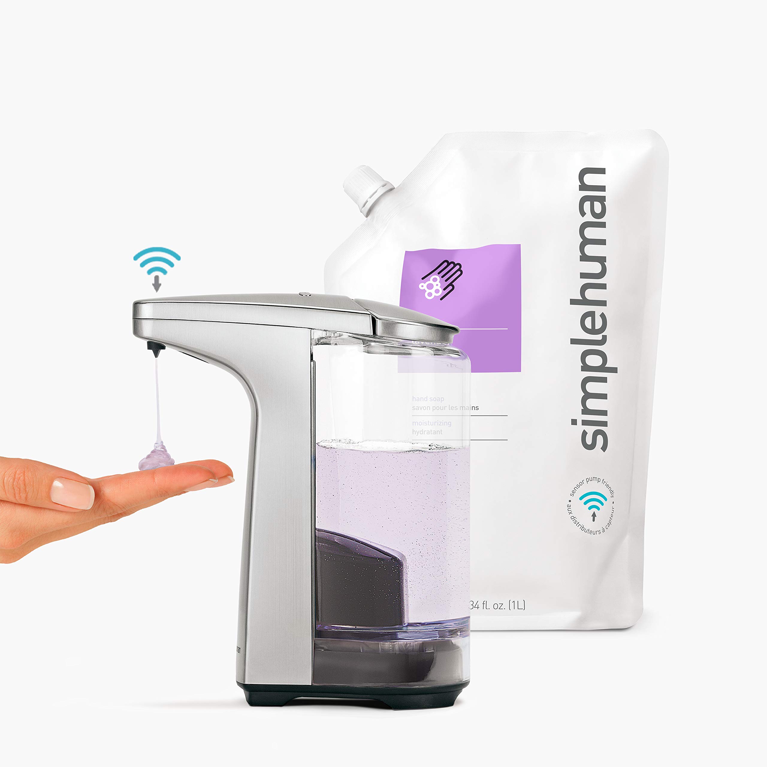 simplehuman-st1018-erogatore-sapone-con-sensore-touch-free-237-ml-plastica-bianc image 2