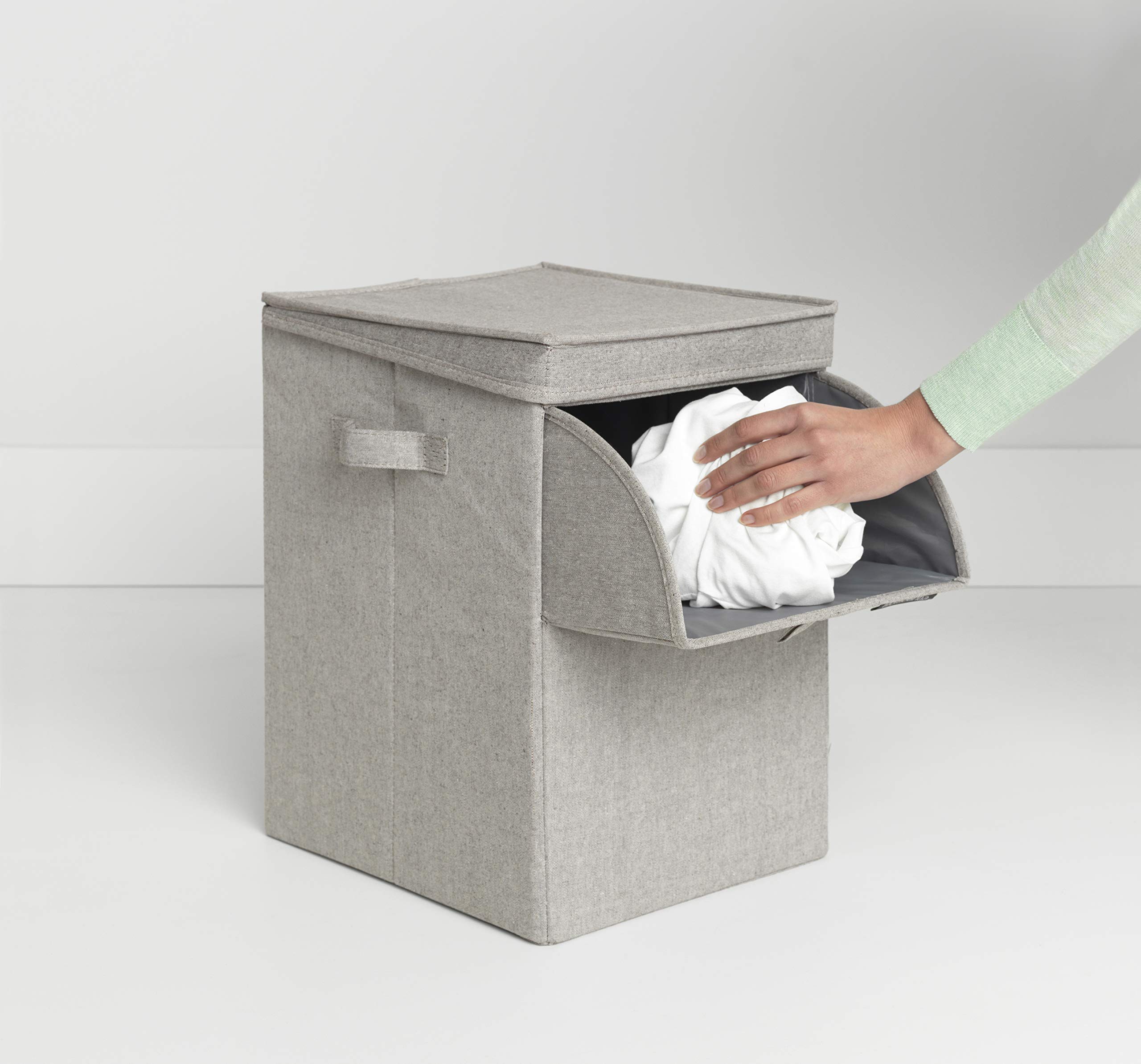 brabantia-portabiancheria-impilabile-35-litri-grey-apertura-frontale-e-superiore image 2