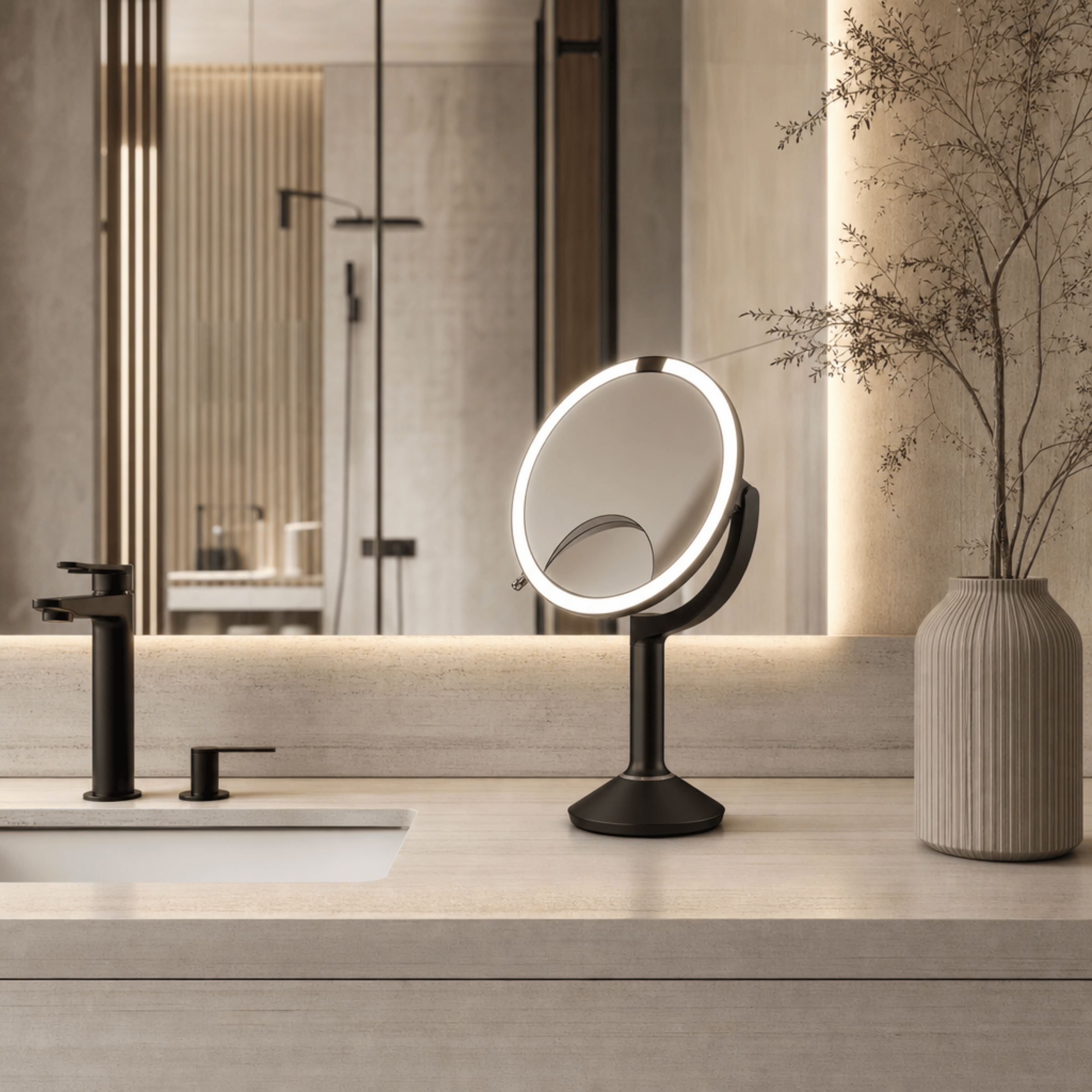simplehuman-sensor-mirror-trio-specchio-cosmetico-a-sensore-con-ingrandimenti-1x image 8