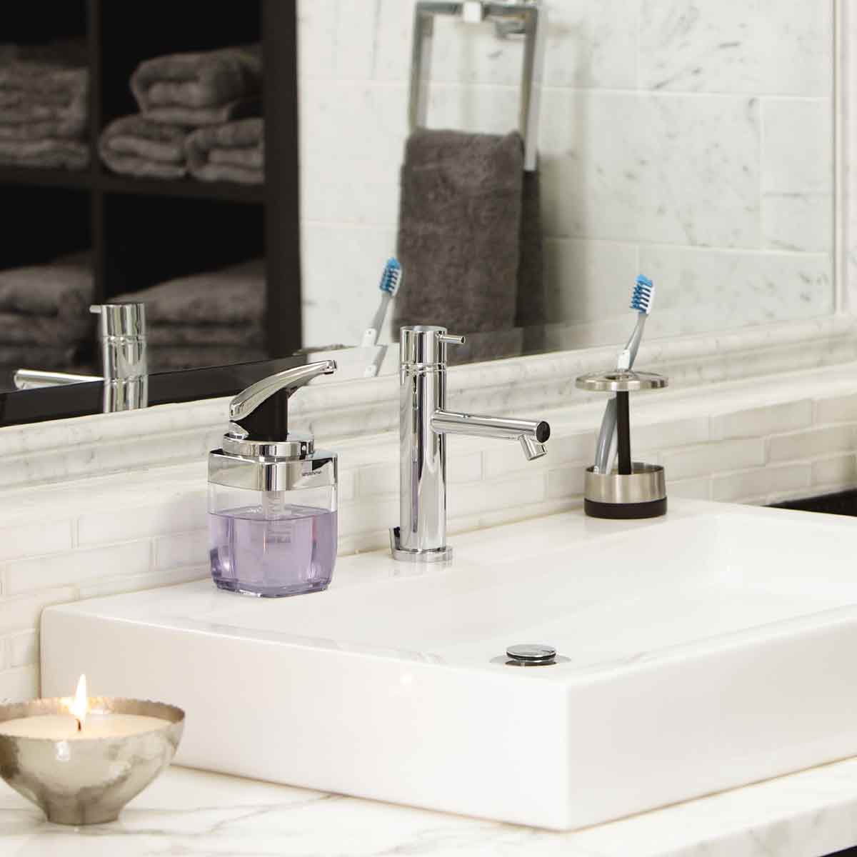 simplehuman-square-push-pump-dispenser-sapone-a-leva-quadro-per-bagno-e-cucina image 4