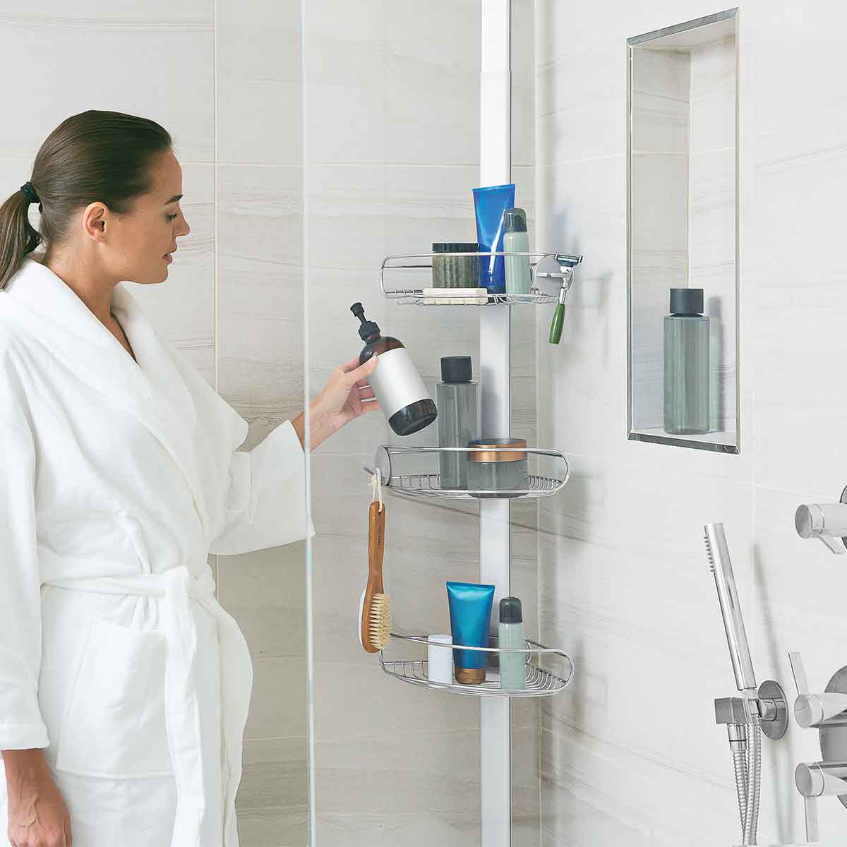 simplehuman-tension-portasalvatelli-e-mensole-da-doccia-a-pressione-in-alluminio image 4