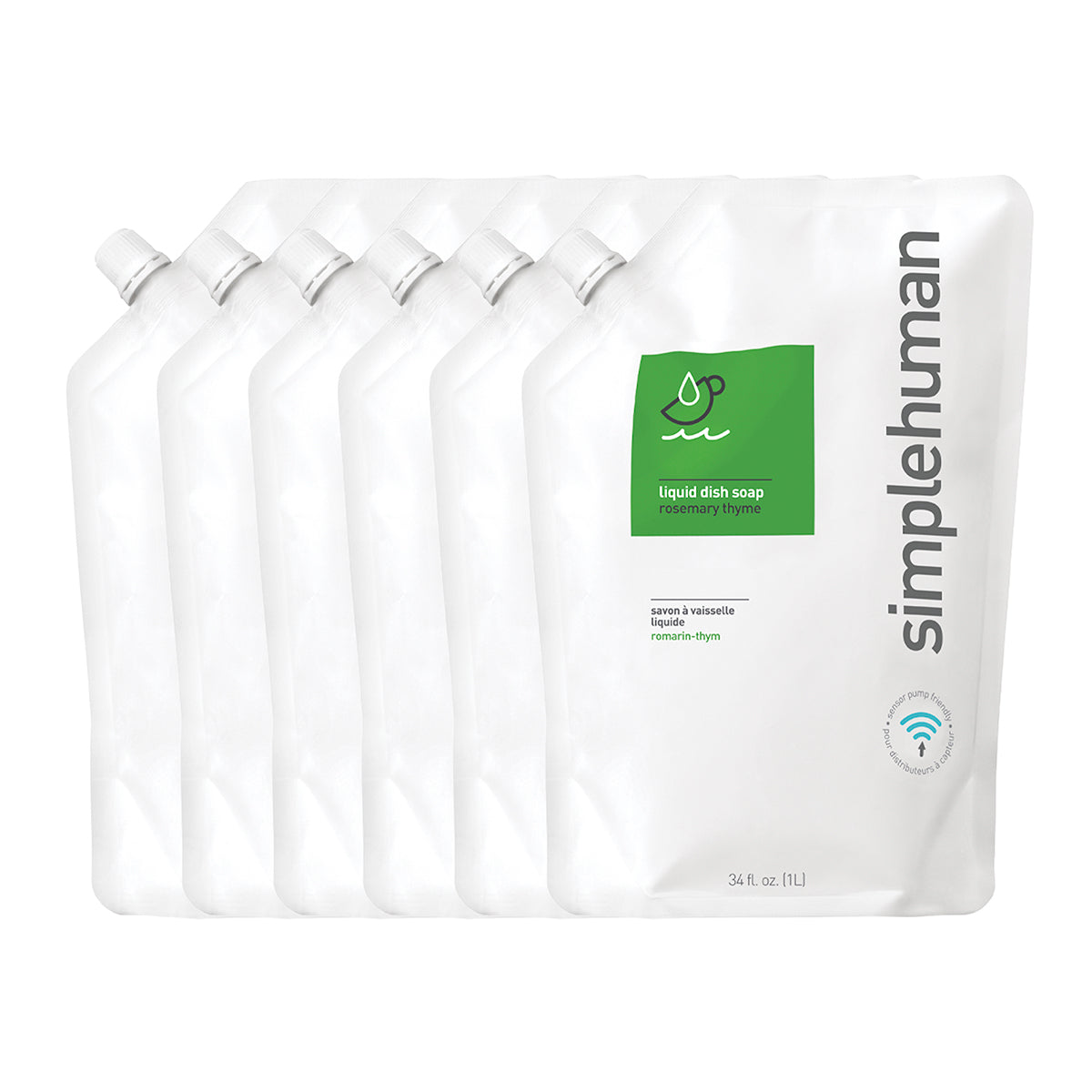 simplehuman-rosemary-thyme-ricarica-sapone-piatti-liquido-in-pouch-formula-al-98 image 5