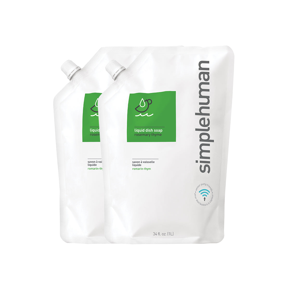 simplehuman-rosemary-thyme-ricarica-sapone-piatti-liquido-in-pouch-formula-al-98 image 3