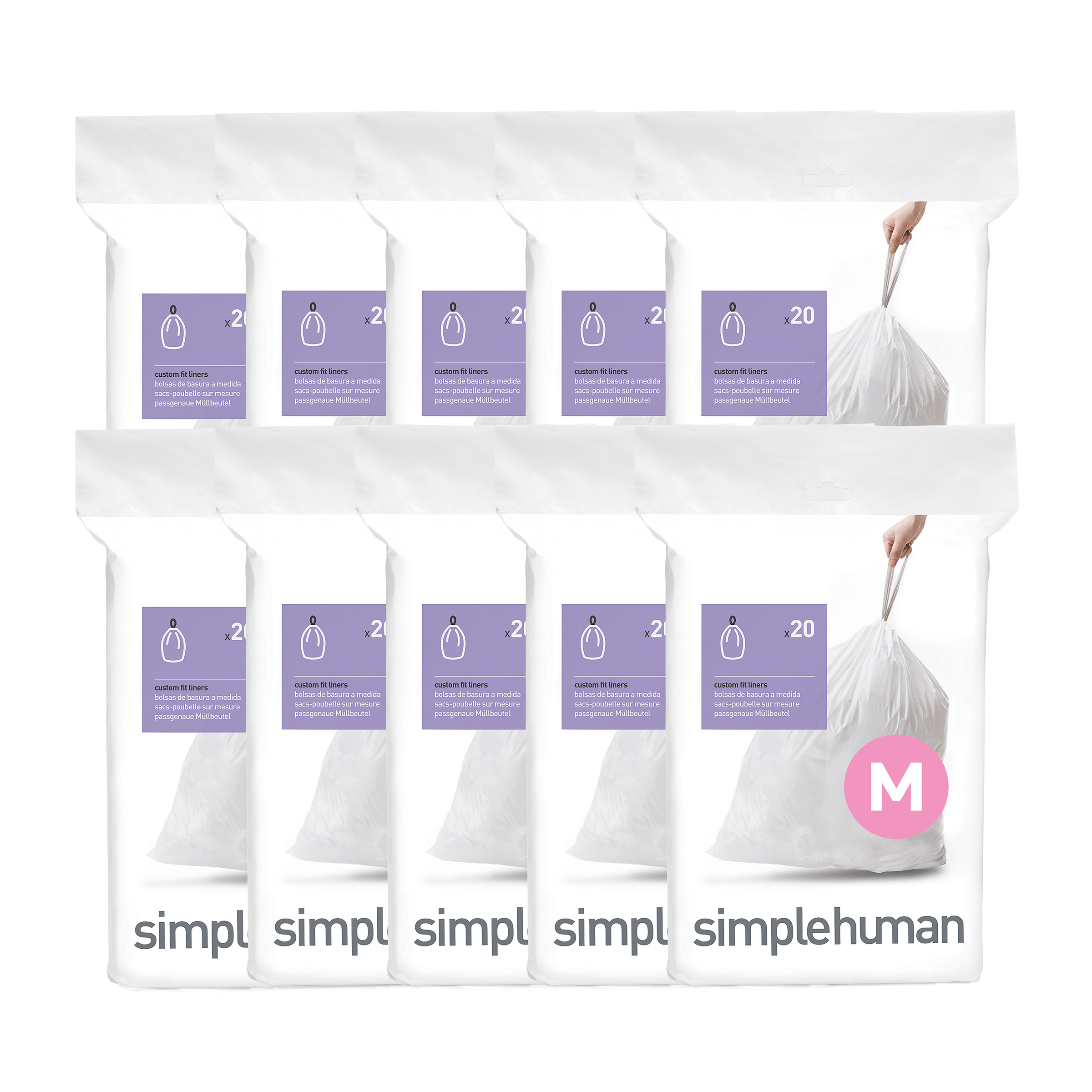 simplehuman-code-m-custom-fit-liners-sacchetti-su-misura-da-45-litri-per-pattumi image 5