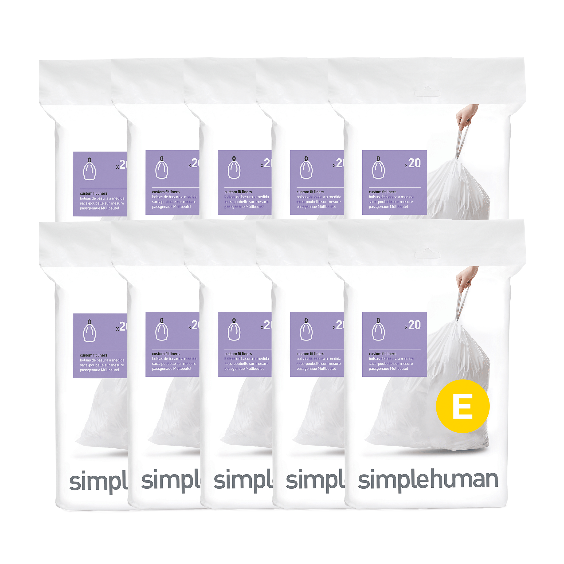 simplehuman-code-e-sacchetti-custom-fit-plastica-spessa-a-doppia-cucitura-erogaz image 5