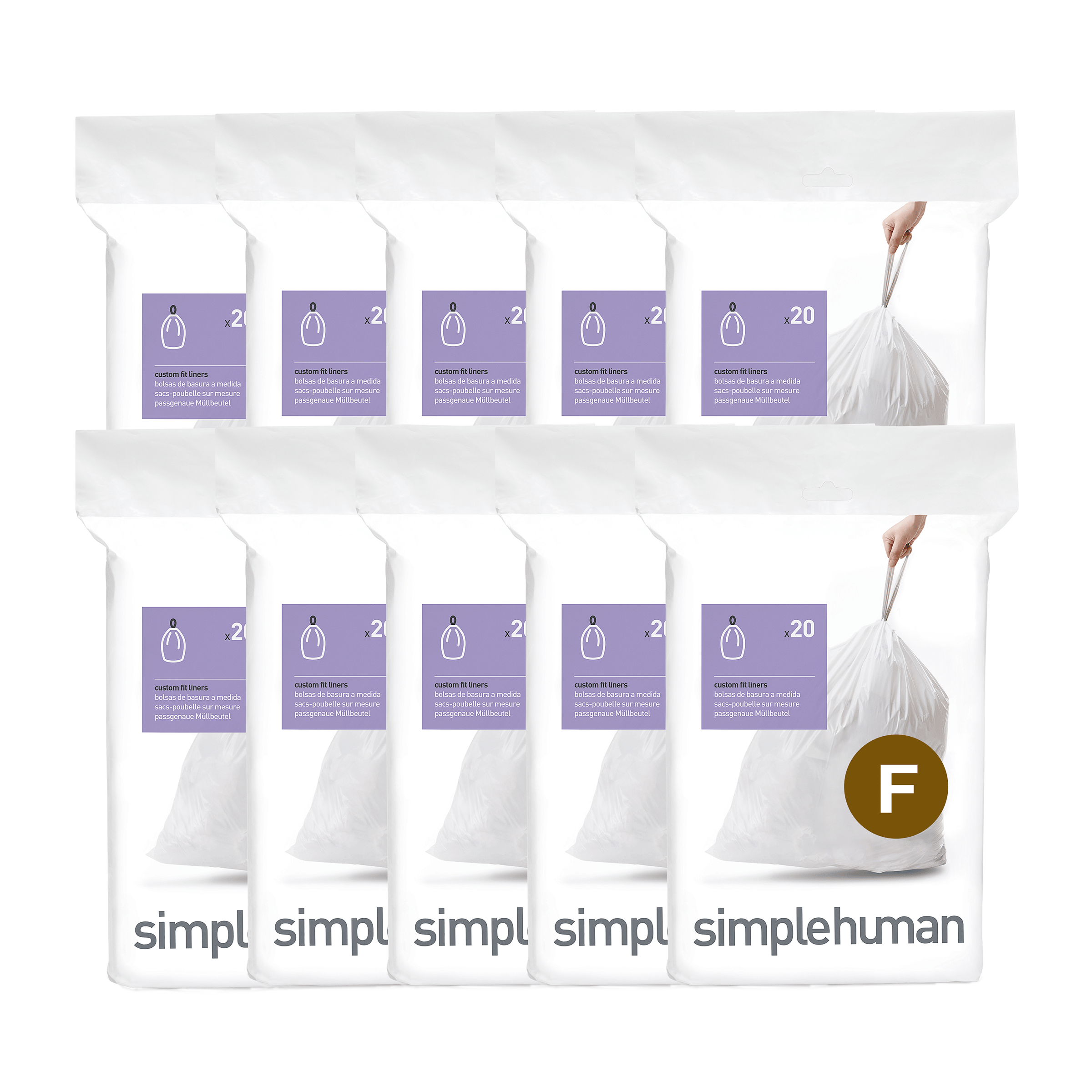 simplehuman-code-f-custom-fit-liners-sacchetti-pattumiera-su-misura-25-litri-per image 5