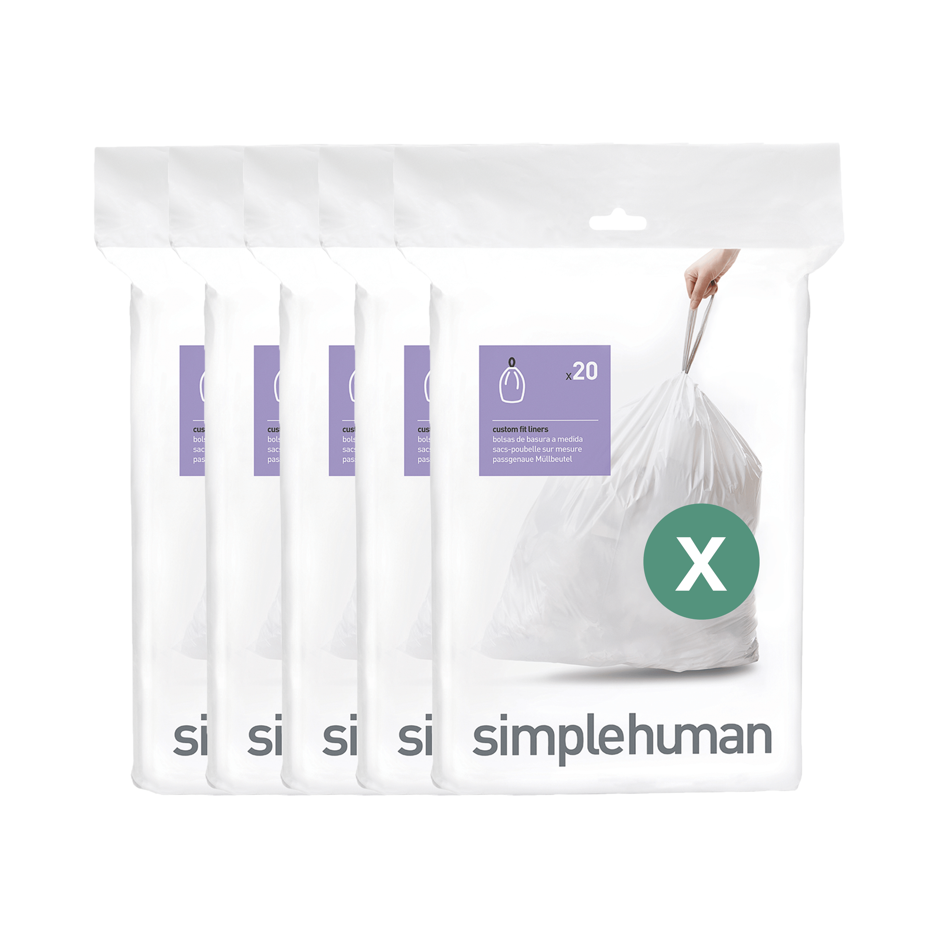 simplehuman-code-x-custom-fit-liner-sacchetti-su-misura-per-pattumiera-fino-a-80 image 1