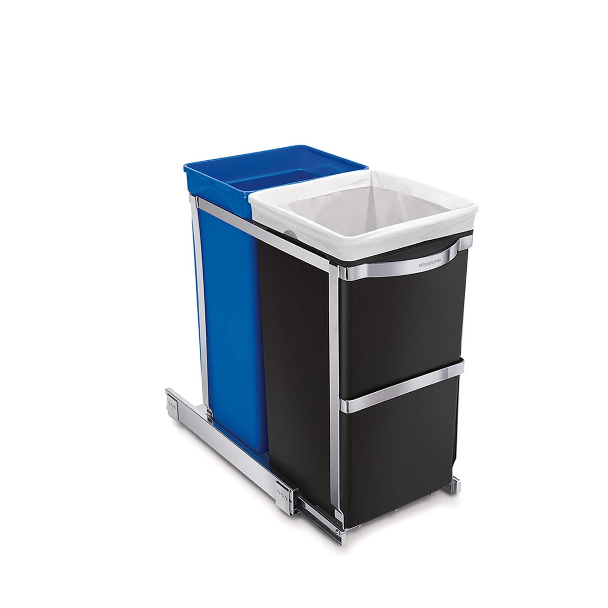 simplehuman-cestino-estraibile-sotto-piano-35l-dual-compartment-con-binari-a-sfe image 5