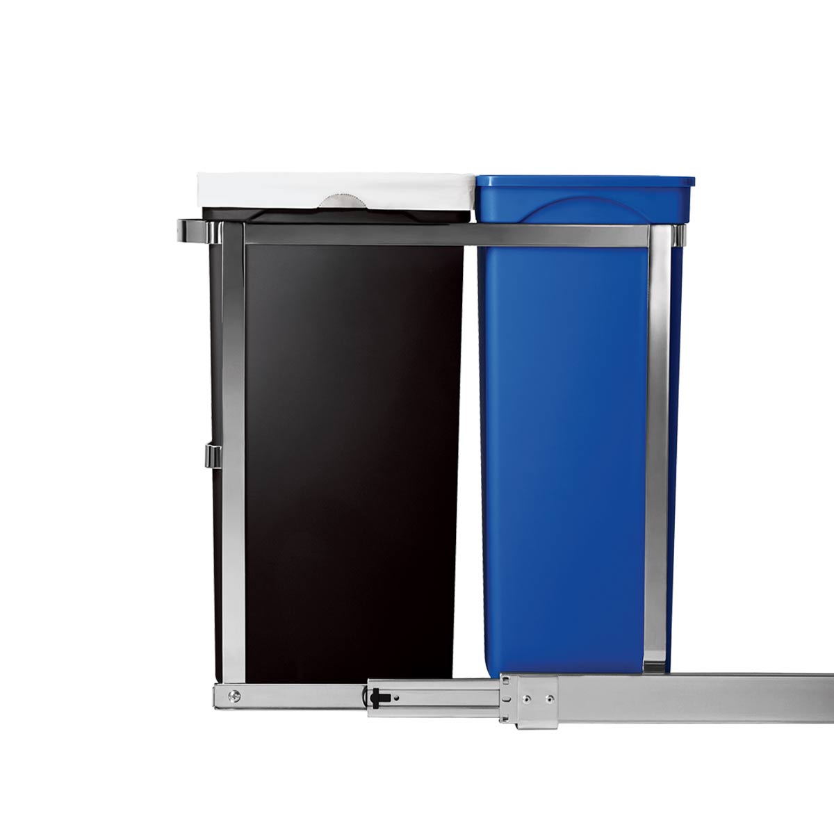 simplehuman-cestino-estraibile-sotto-piano-35l-dual-compartment-con-binari-a-sfe image 3