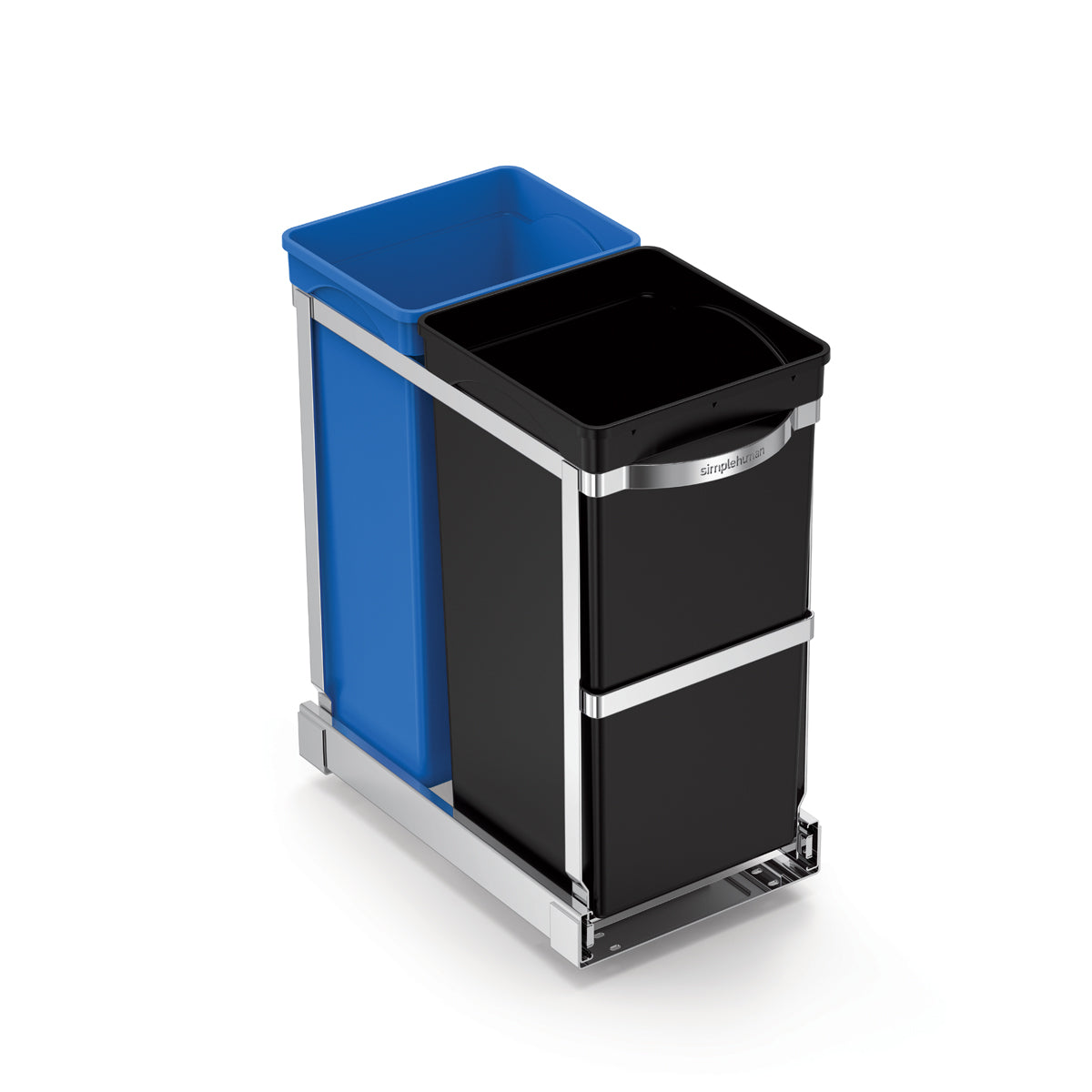 simplehuman-cestino-estraibile-sotto-piano-35l-dual-compartment-con-binari-a-sfe image 1