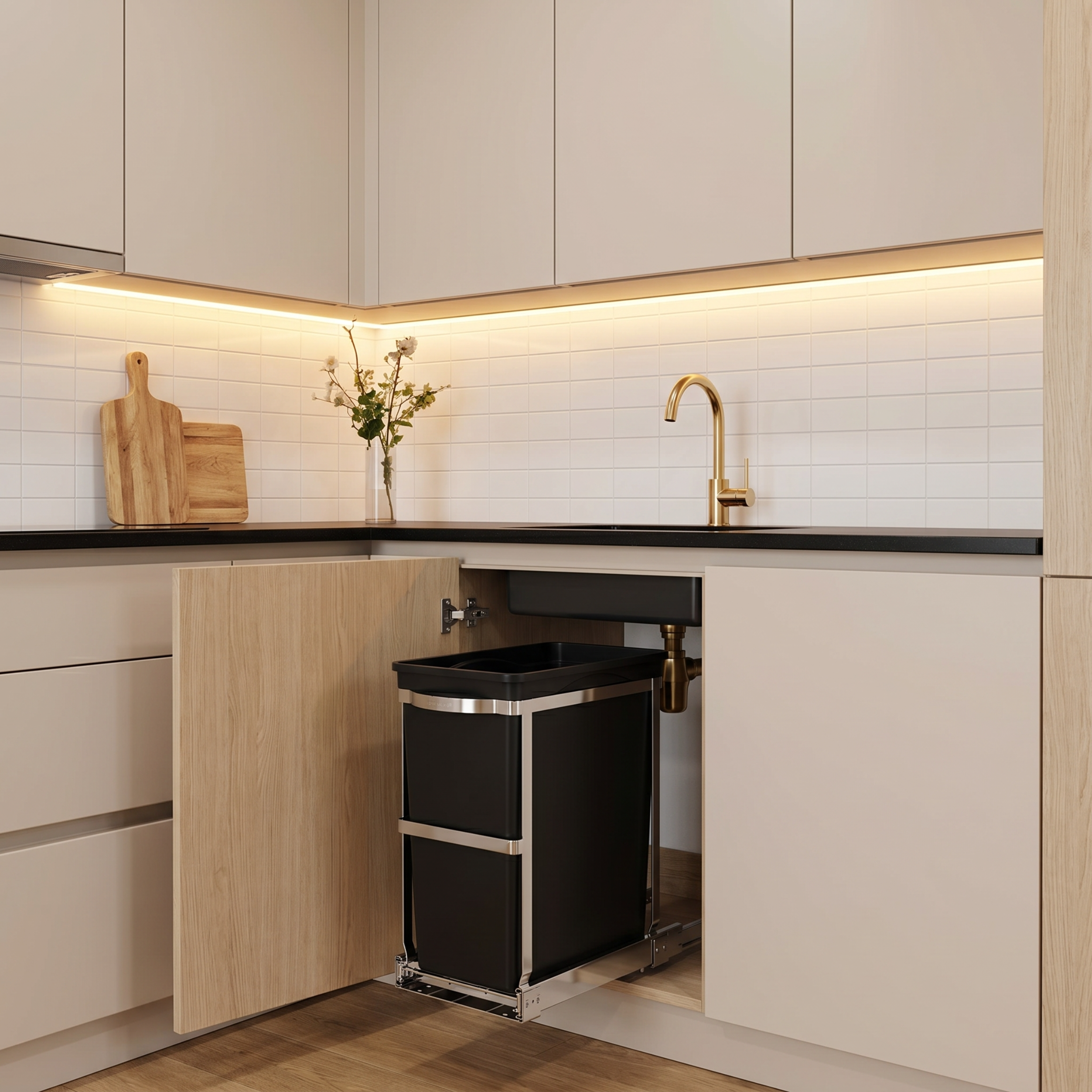 simplehuman-30l-under-counter-pull-out-cestino-estraiabile-sottopensile-in-accia image 2