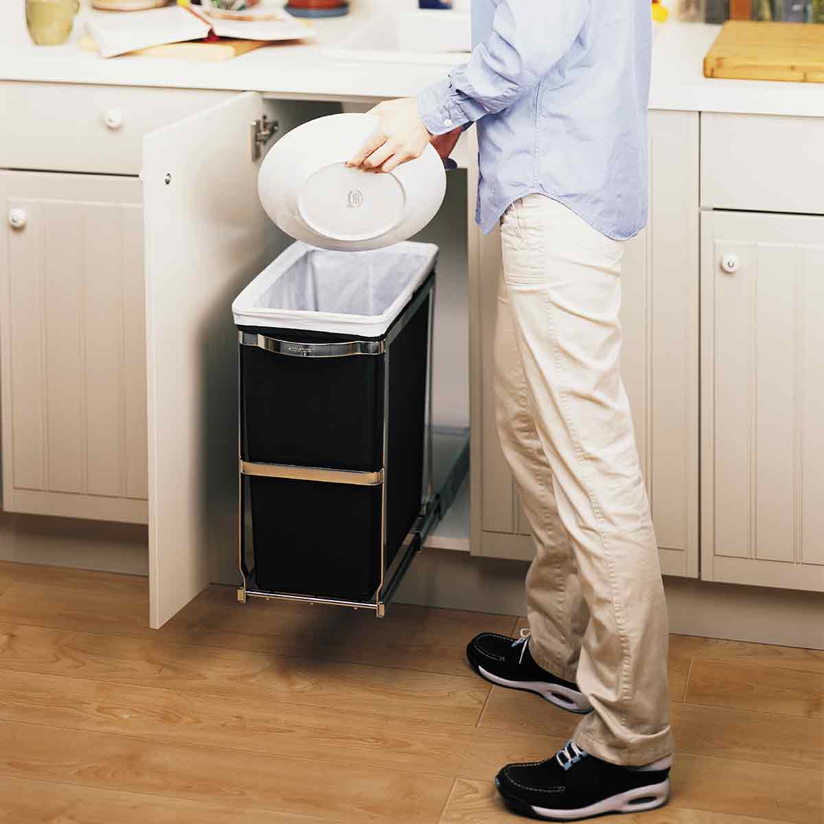 simplehuman-30l-under-counter-pull-out-cestino-estraiabile-sottopensile-in-accia image 6