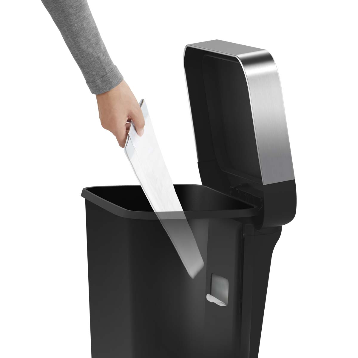 simplehuman-45l-plastic-rectangular-step-can-con-liner-pocket-pattumiera-a-pedal image 5