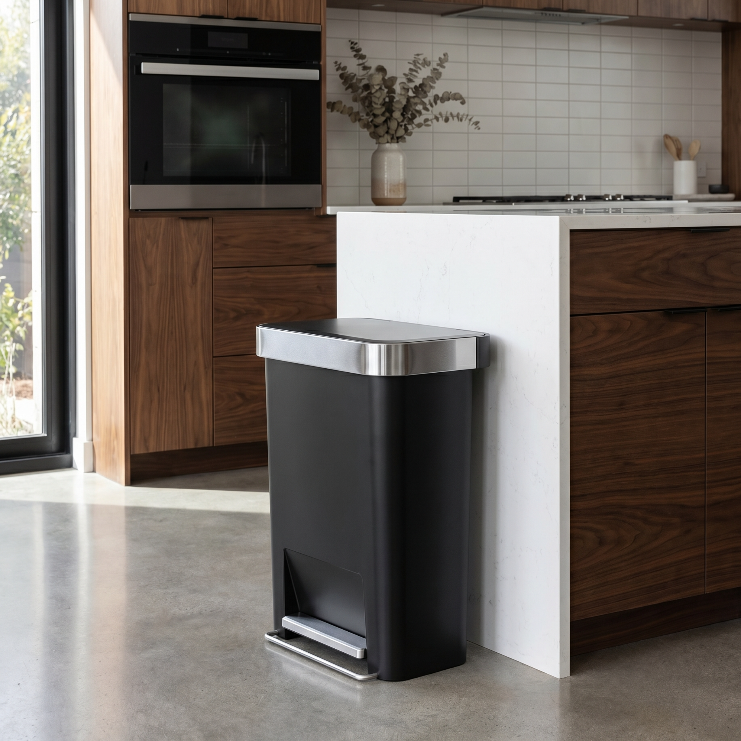 simplehuman-45l-hybrid-step-can-pattumiera-a-pedale-ibrida-45-litri-con-tasca-po image 2