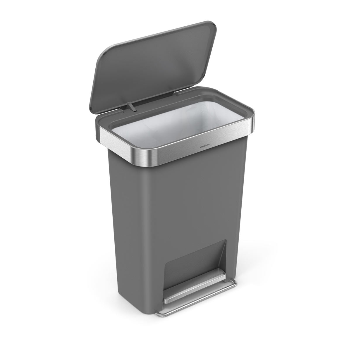 simplehuman-cw1396-cestino-a-pedale-rettangolare-45l-in-plastica-con-tasca-porta image 3