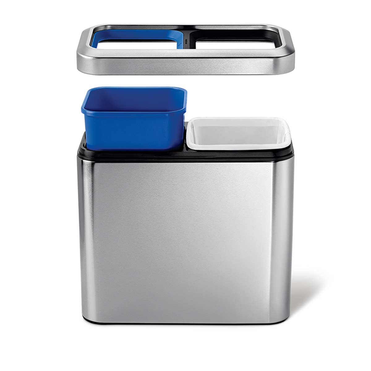 simplehuman-20l-dual-compartment-slim-open-can-cestino-open-top-a-due-scomparti- image 3