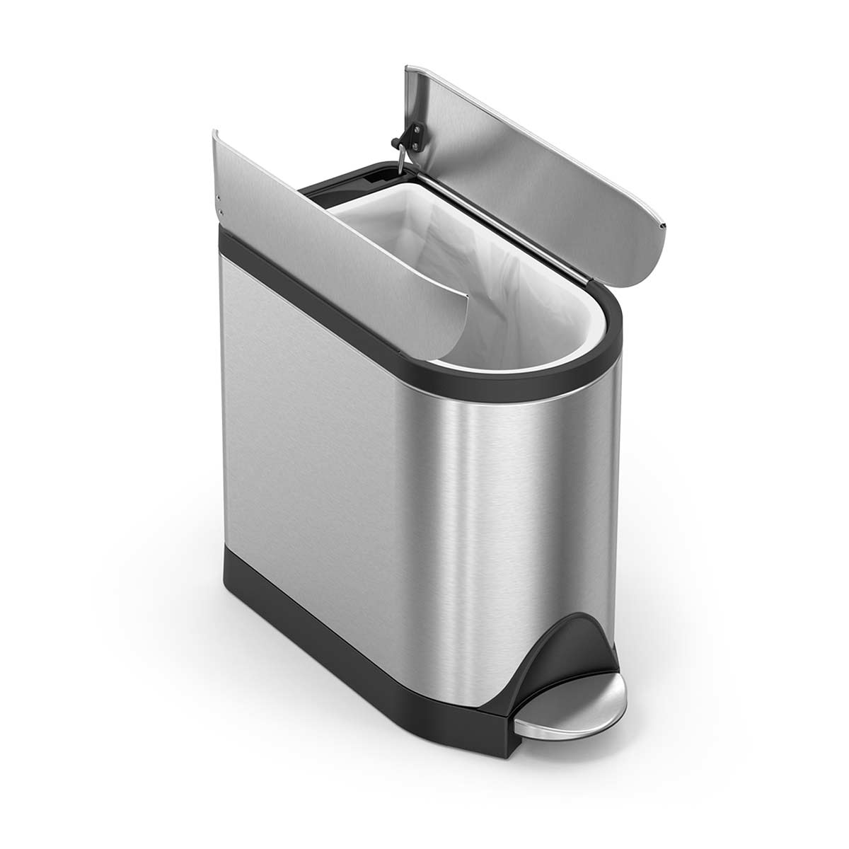 simplehuman-10l-butterfly-step-can-pattumiera-compatta-a-pedale-con-coperchio-bu image 3
