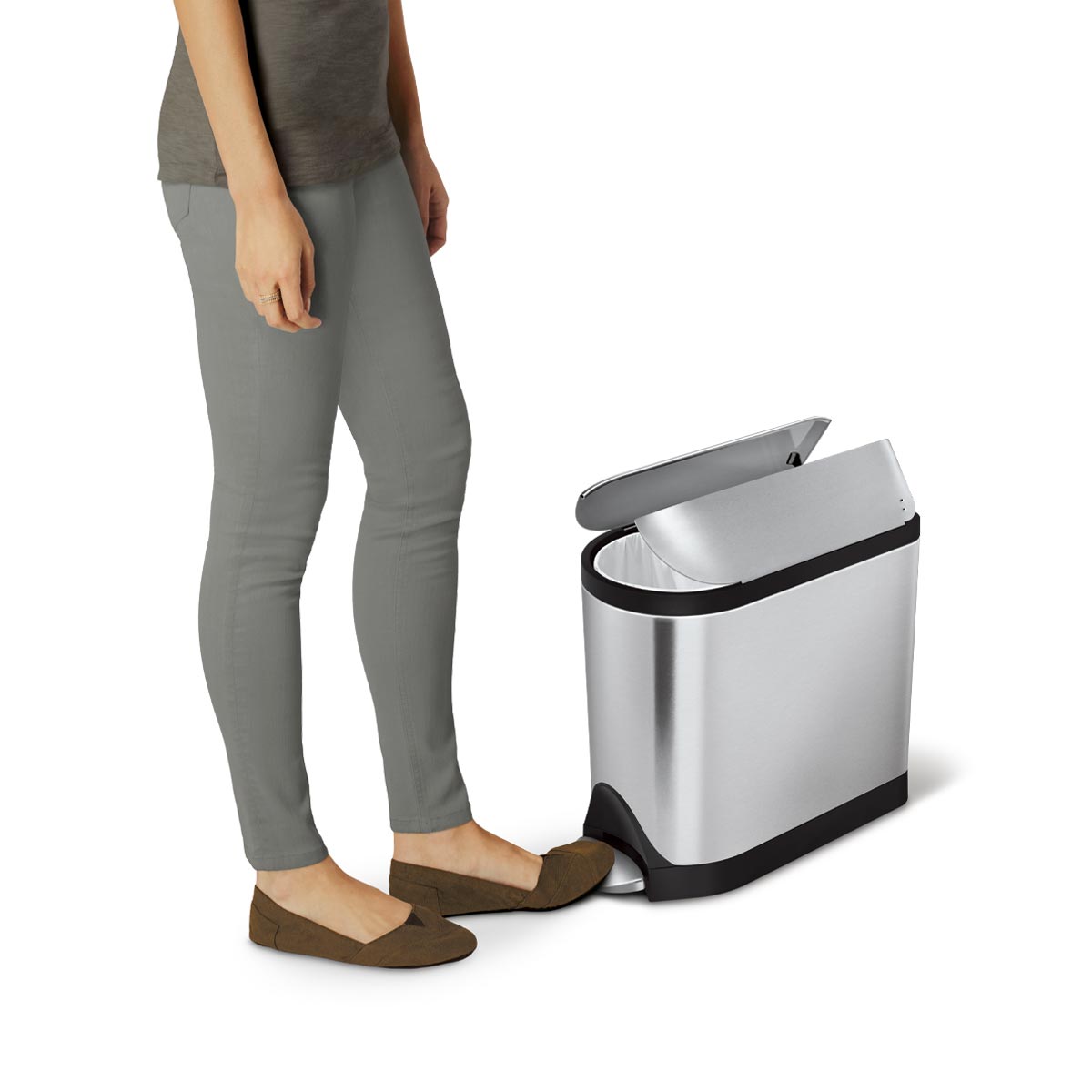 simplehuman-10l-butterfly-step-can-pattumiera-compatta-a-pedale-con-coperchio-bu image 5