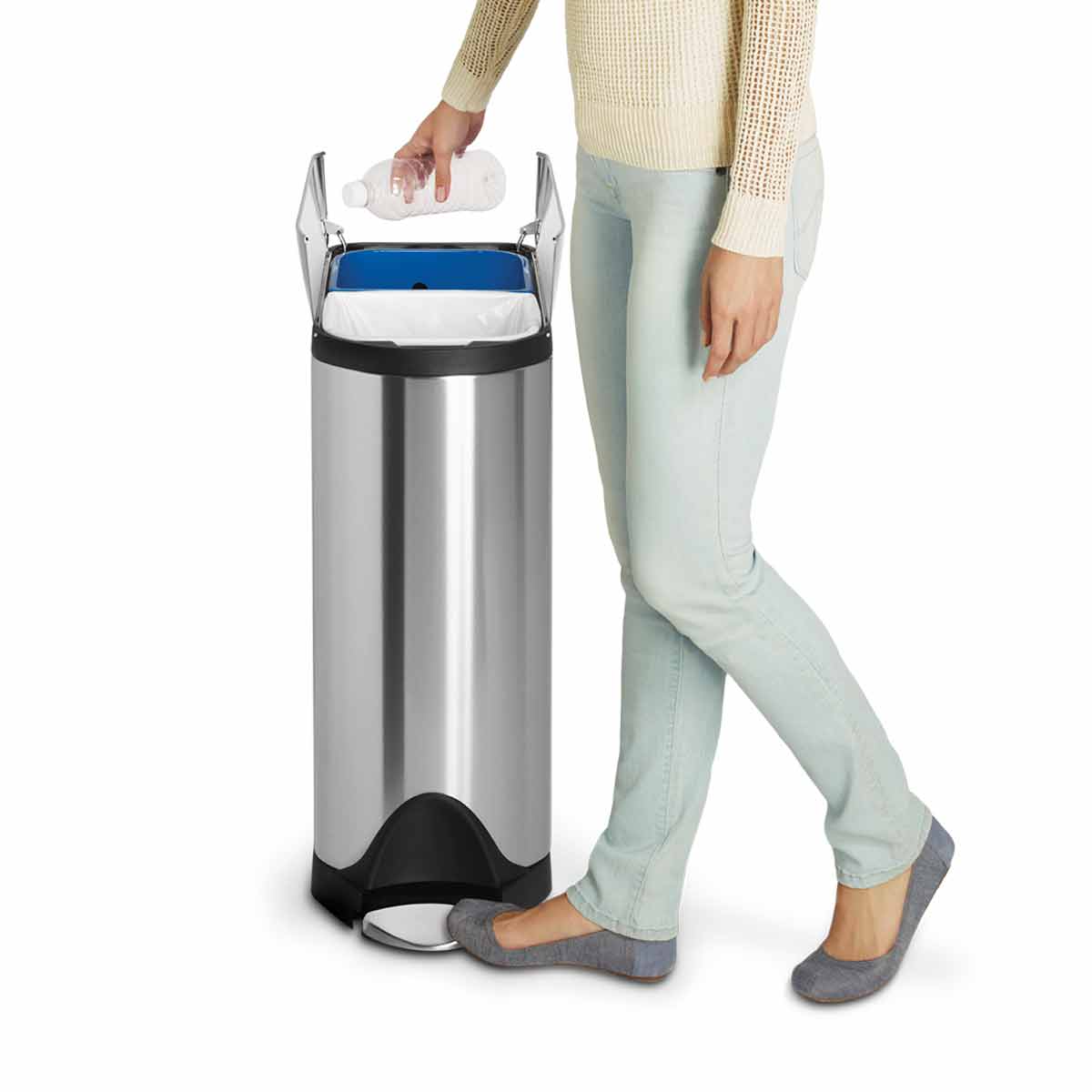 simplehuman-40l-dual-compartment-butterfly-step-can-cestino-a-pedale-40-litri-do image 3