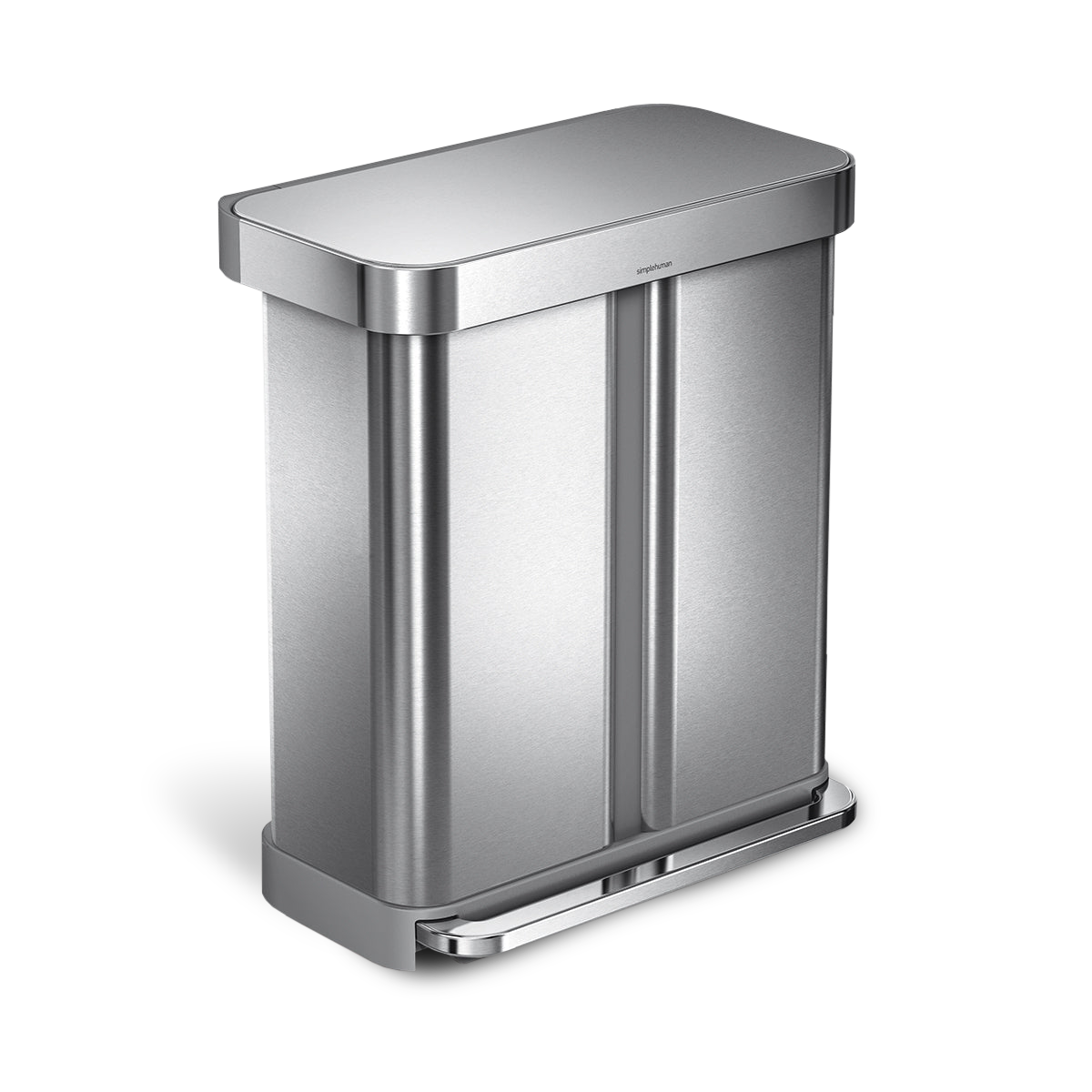 simplehuman-58l-dual-compartment-rectangular-step-can-cestino-a-pedale-doppio-sc image 1