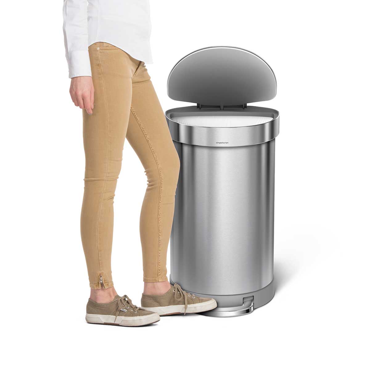simplehuman-45l-semi-round-step-can-con-liner-rim-cestino-4-5l-round-step-can-se image 4