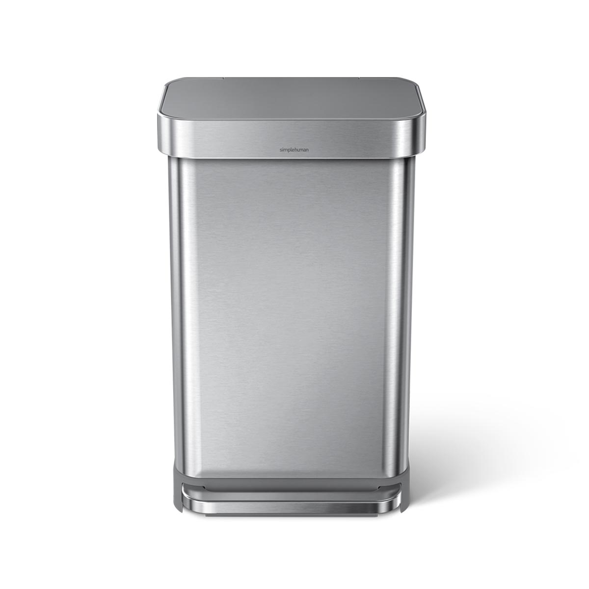 simplehuman-45l-rectangular-step-can-with-liner-pocket-cestino-a-pedale-in-accia image 2
