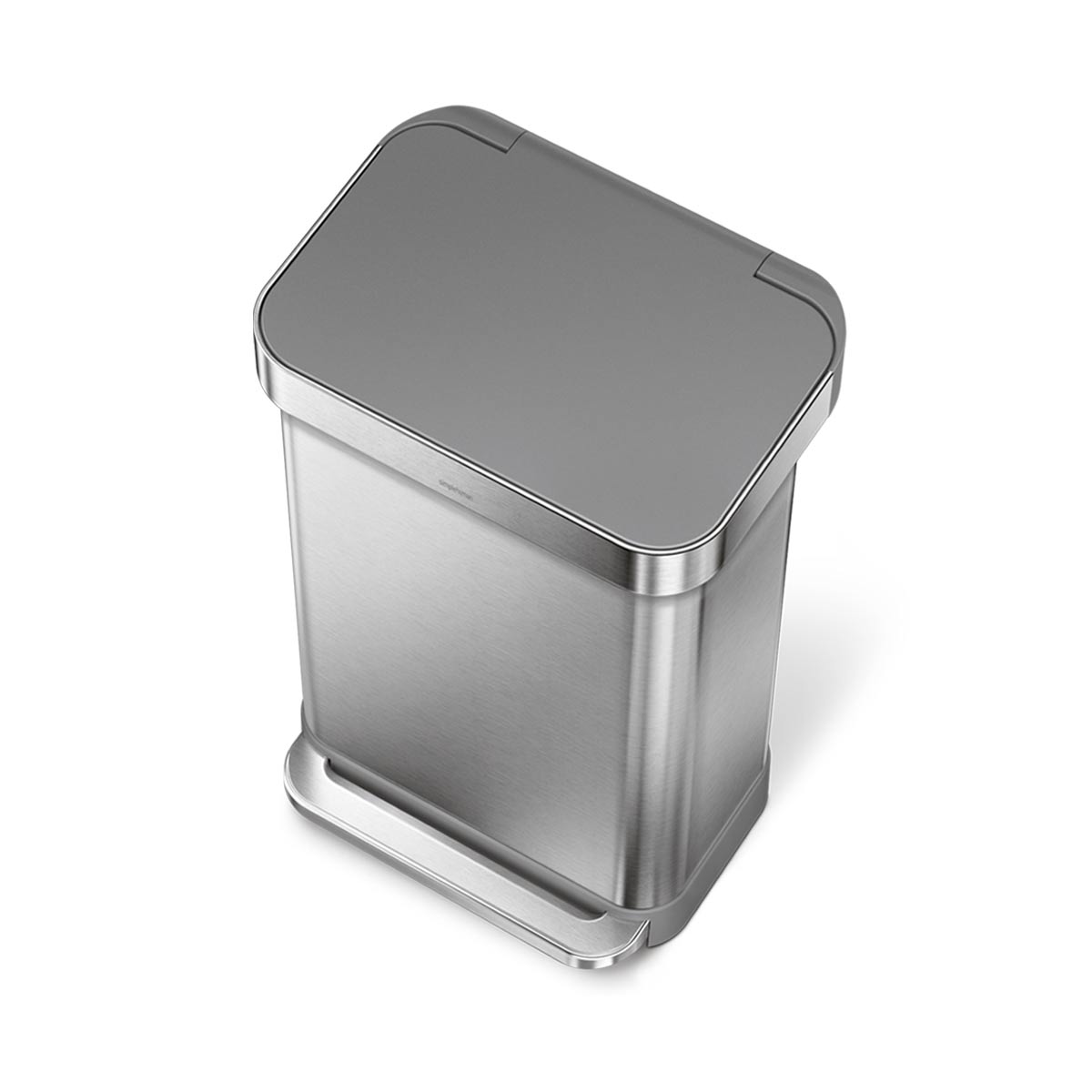 simplehuman-45l-rectangular-step-can-with-liner-pocket-cestino-a-pedale-in-accia image 3