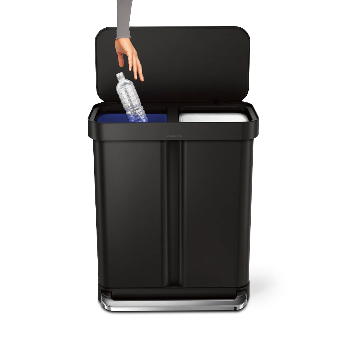 simplehuman-58l-dual-compartment-rectangular-step-can-cestino-a-pedale-doppio-sc image 8