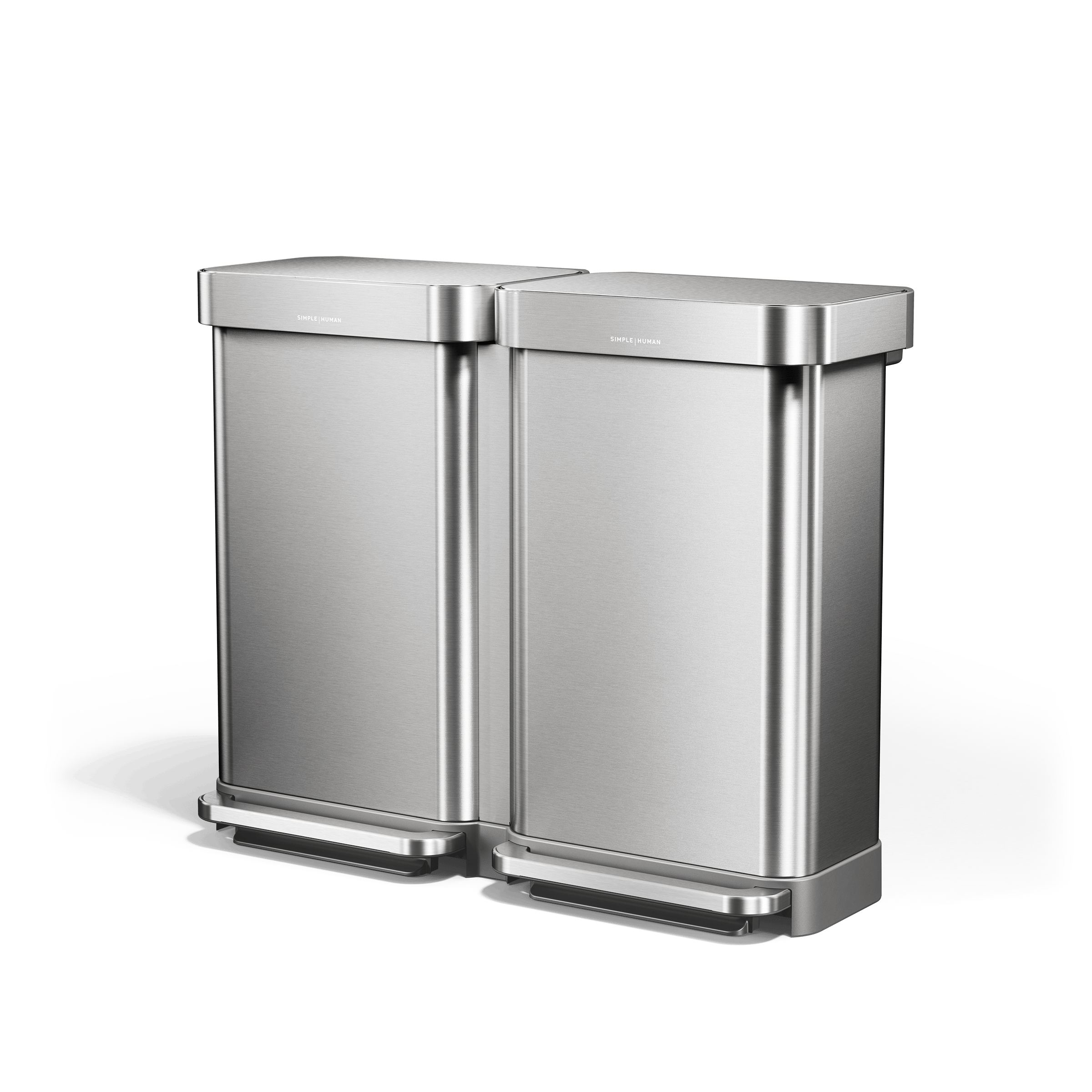 simplehuman-90l-step-recycler-riciclatore-a-pedale-dual-compartment-in-acciaio-i image 3