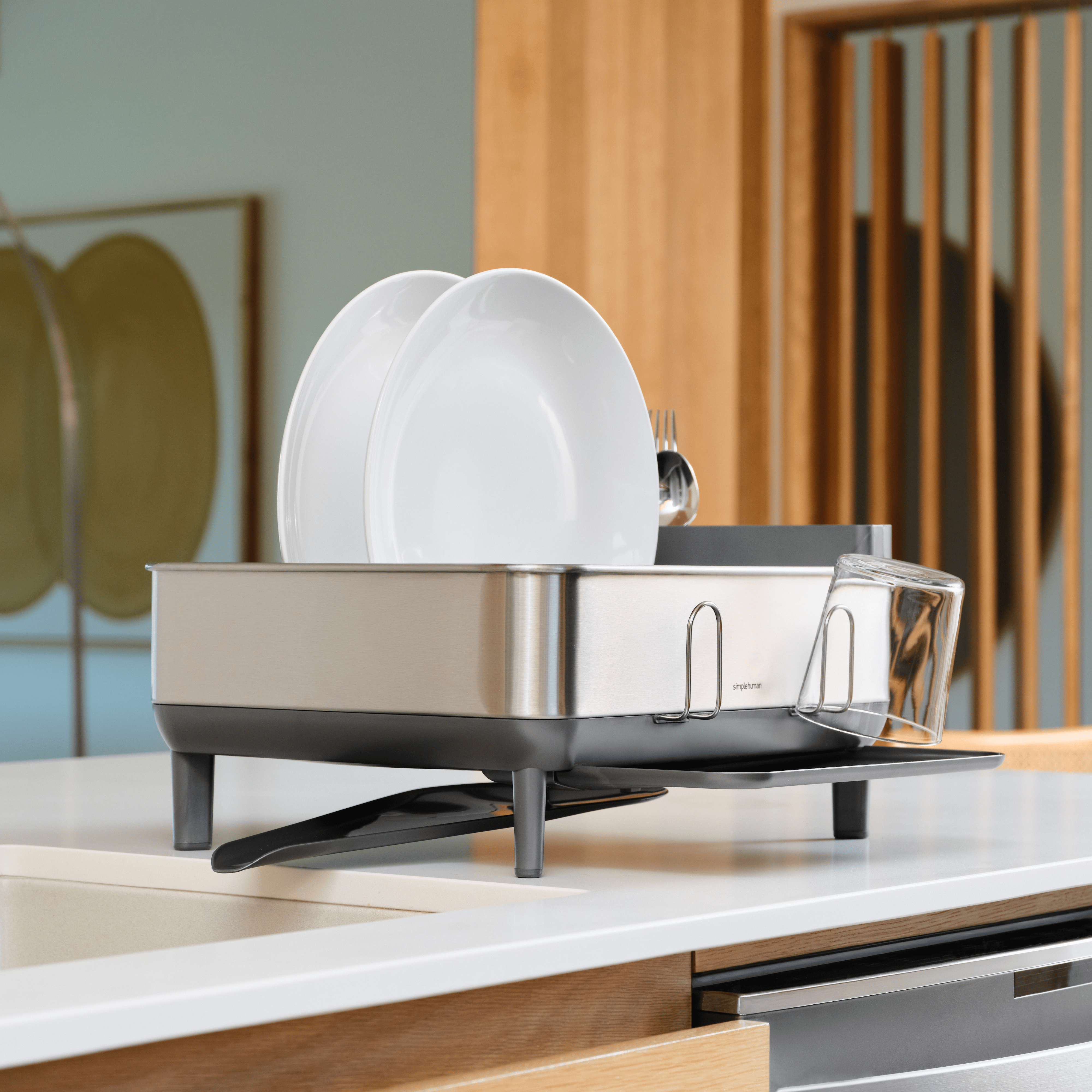 simplehuman-compact-steel-frame-dishrack-scolapiatti-compatto-in-acciaio-inox-co image 2