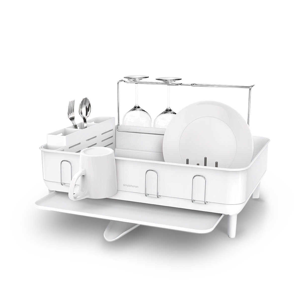simplehuman-steel-frame-dishrack-con-porta-sponge-caddy-scolapiatti-in-acciaio-i image 7