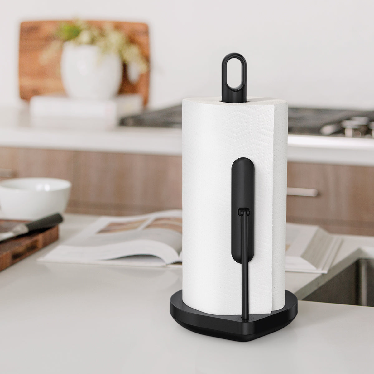 simplehuman-tension-arm-paper-towel-holder-portarotolo-da-banco-con-braccio-a-pr image 6