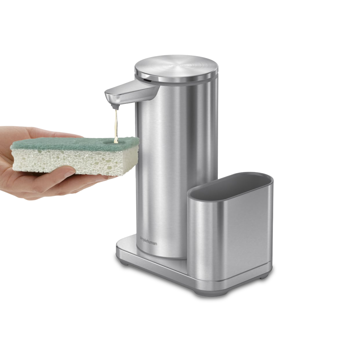 simplehuman-soapwell-sponge-spugna-con-pozzetto-sapone-e-anello-abrasivo-in-agav image 2