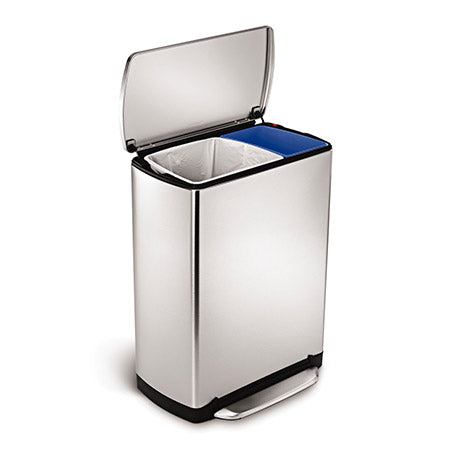 simplehuman-46l-wide-step-rectangular-recycler-cestino-raccoglitore-in-acciaio-c image 1