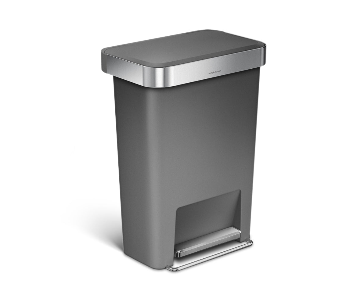 simplehuman-studio-45l-pattumiera-rettangolare-con-pedale-e-liner-pocket-acciaio image 2