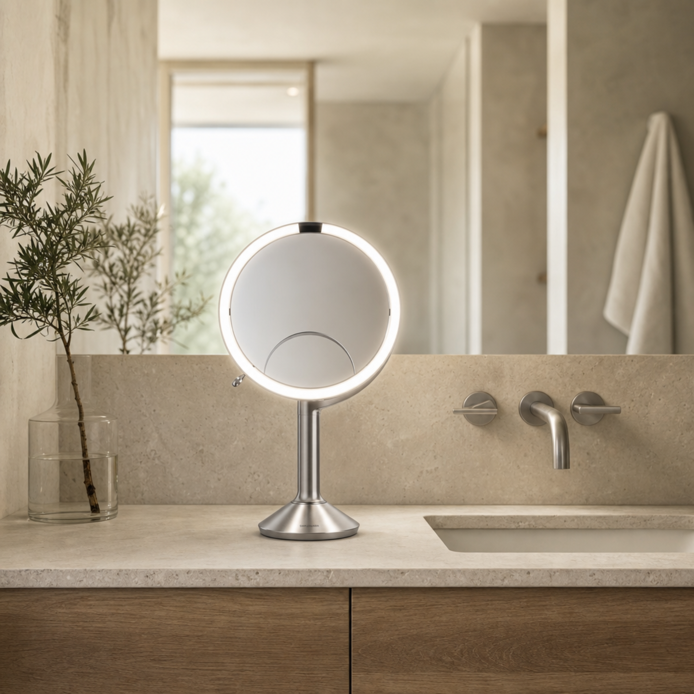 simplehuman-sensor-mirror-trio-specchio-cosmetico-a-sensore-con-ingrandimenti-1x image 2